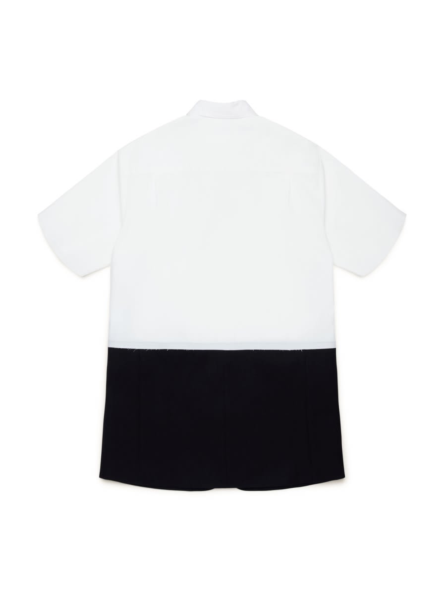 Mm6 Maison Margiela Two-tone Short-sleeve Dress In Multicolour
