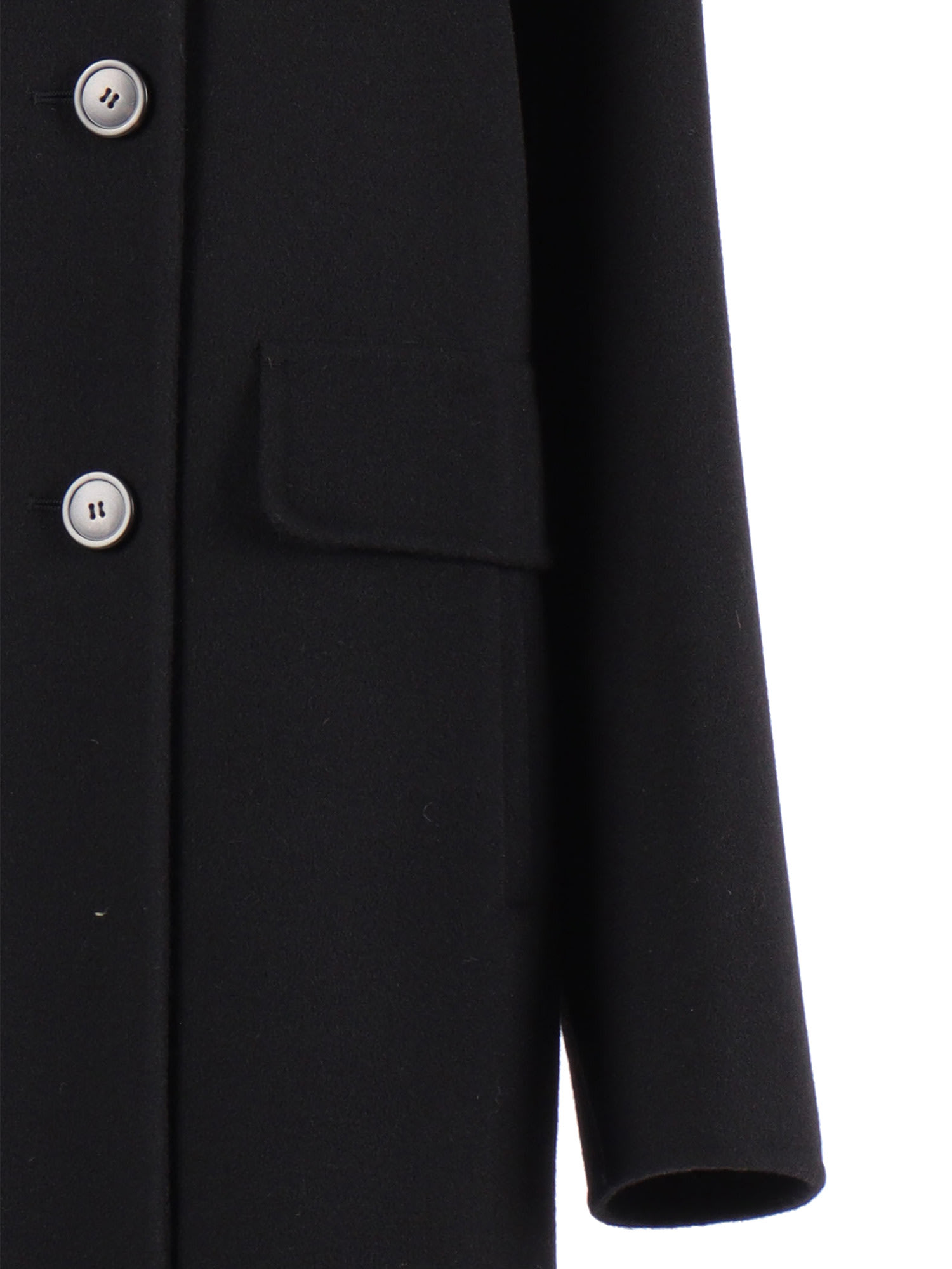 Weekend Max Mara Quilted Wool Double-breasted Coat In Black