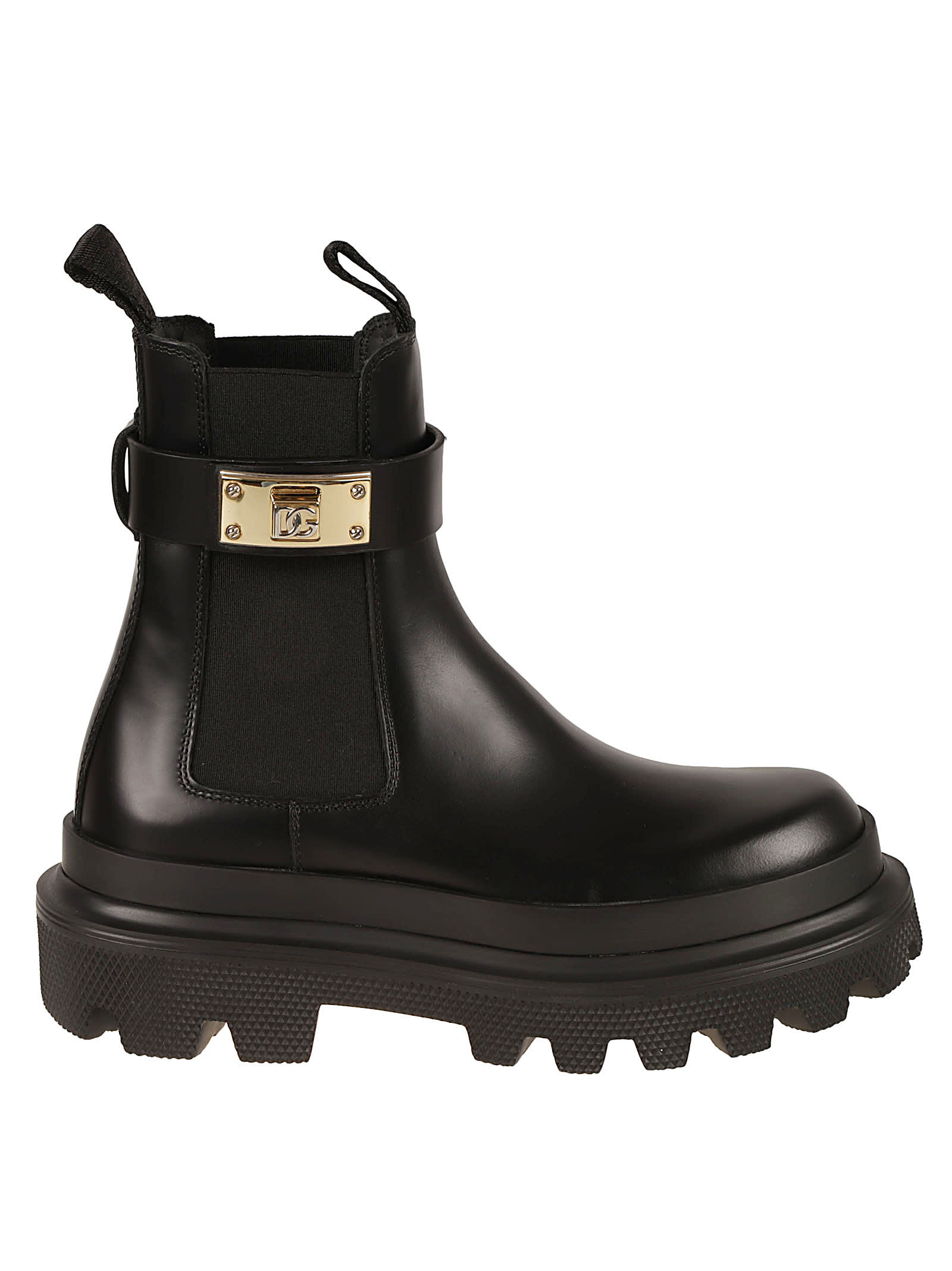 DOLCE & GABBANA DG PLAQUE ELASTIC SIDED BOOTS