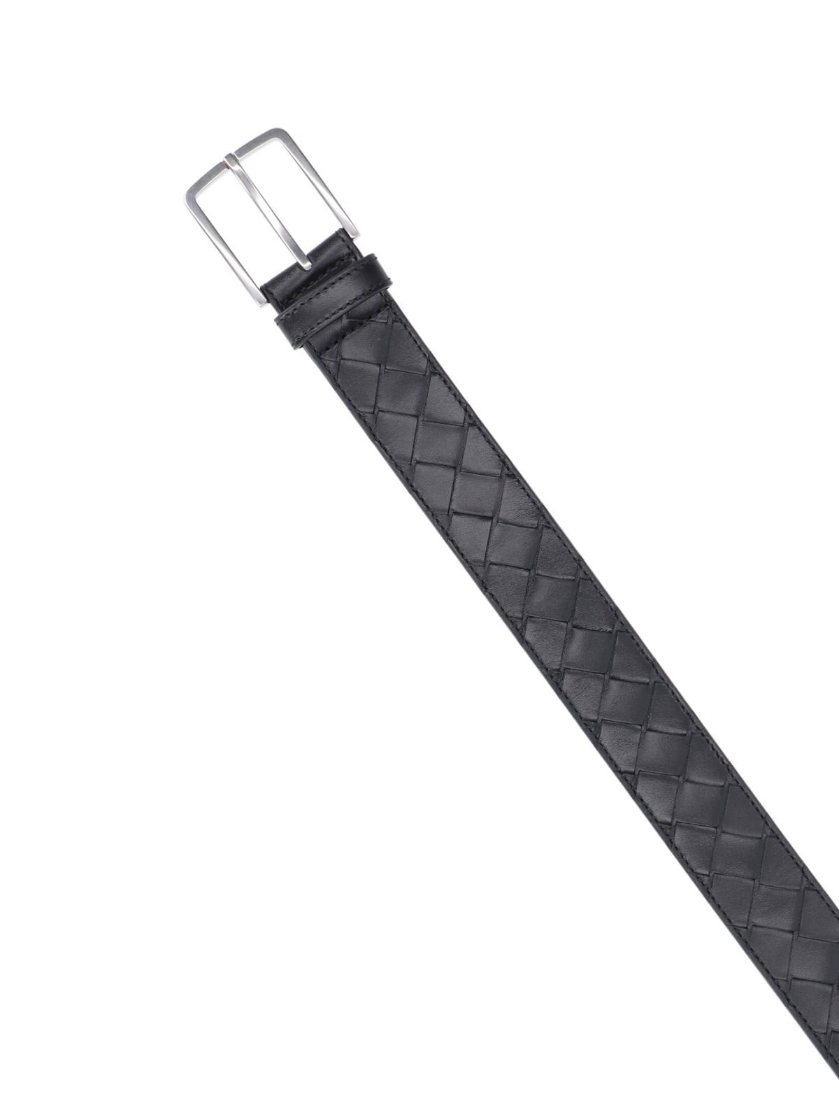 Shop Bottega Veneta Woven Belt In Black