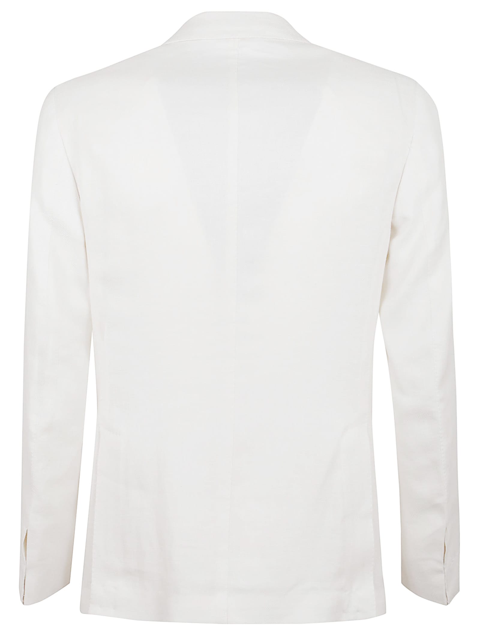 Eleventy Modern Fit White Suit With Notch Lapel