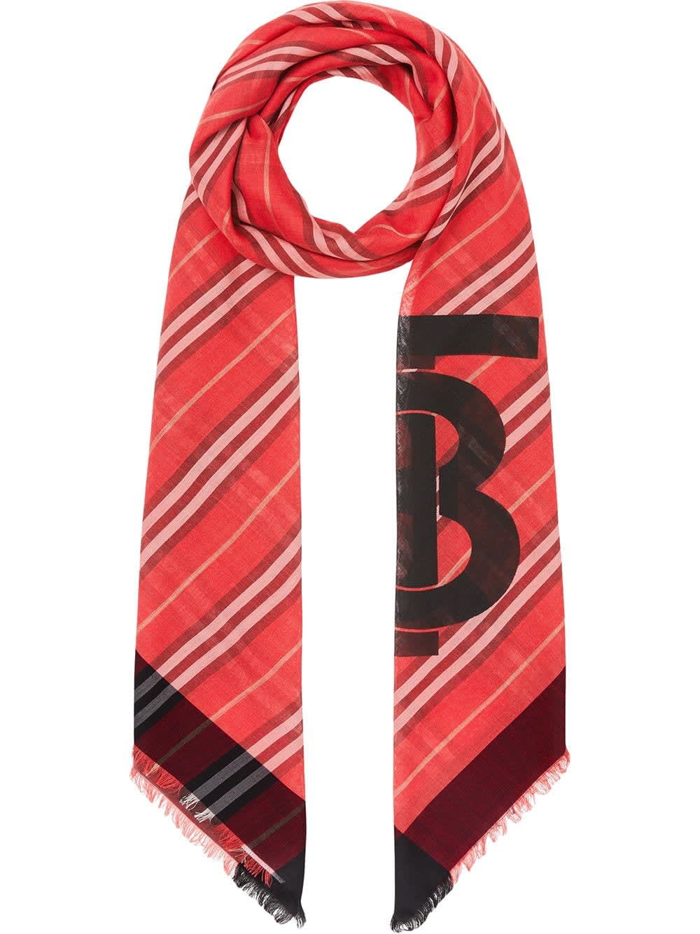 monogram silk scarf