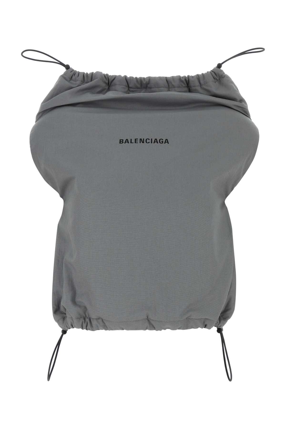 Shop Balenciaga Grey Cotton Shoe Bag Top In Grey