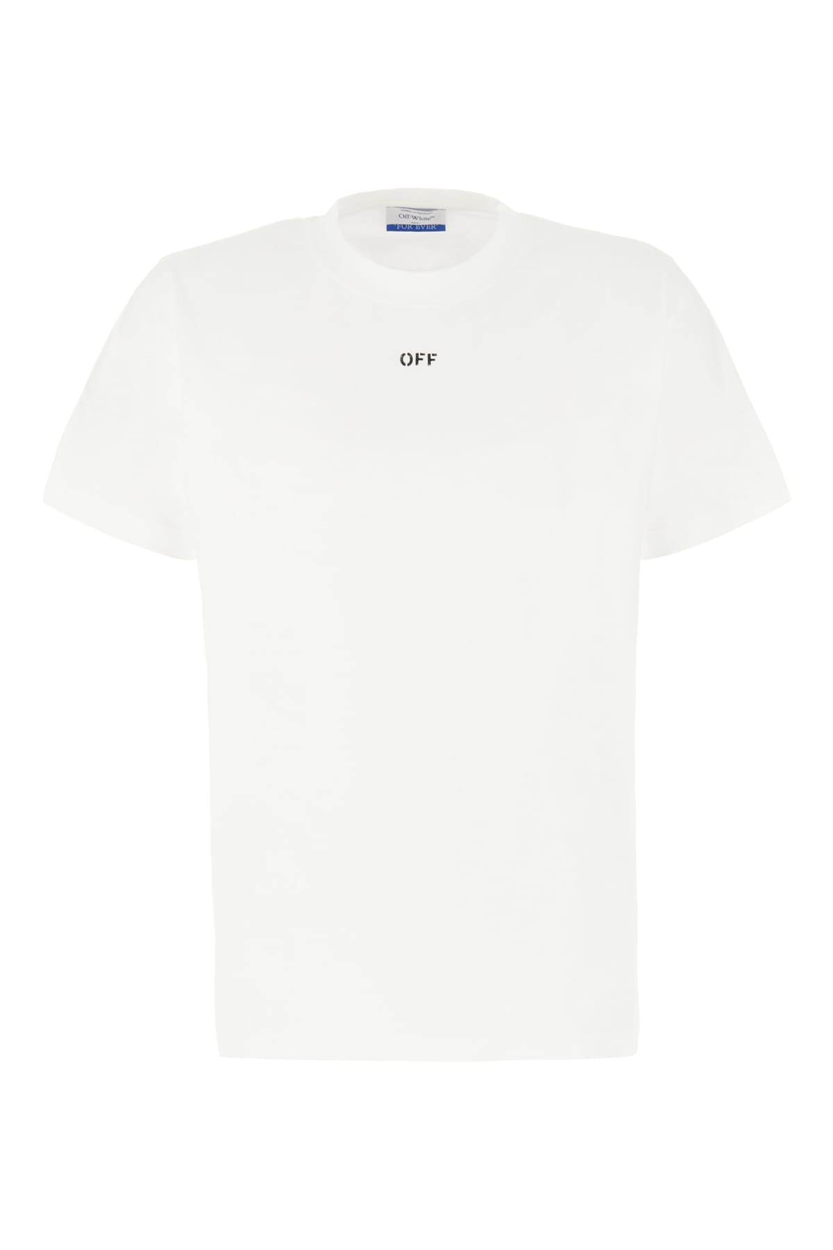 Off-white White Stretch Cotton T-shirt In Bianco