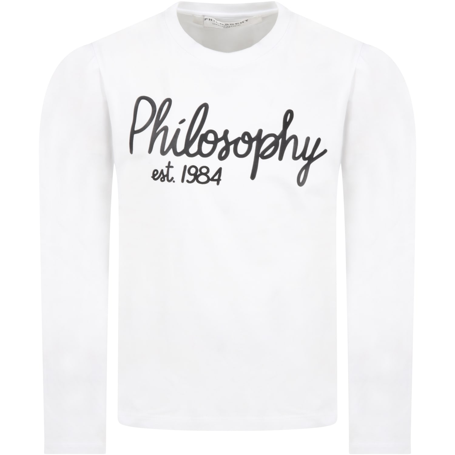 Philosophy di Lorenzo Serafini Kids White T-shirt For Girl With Logo