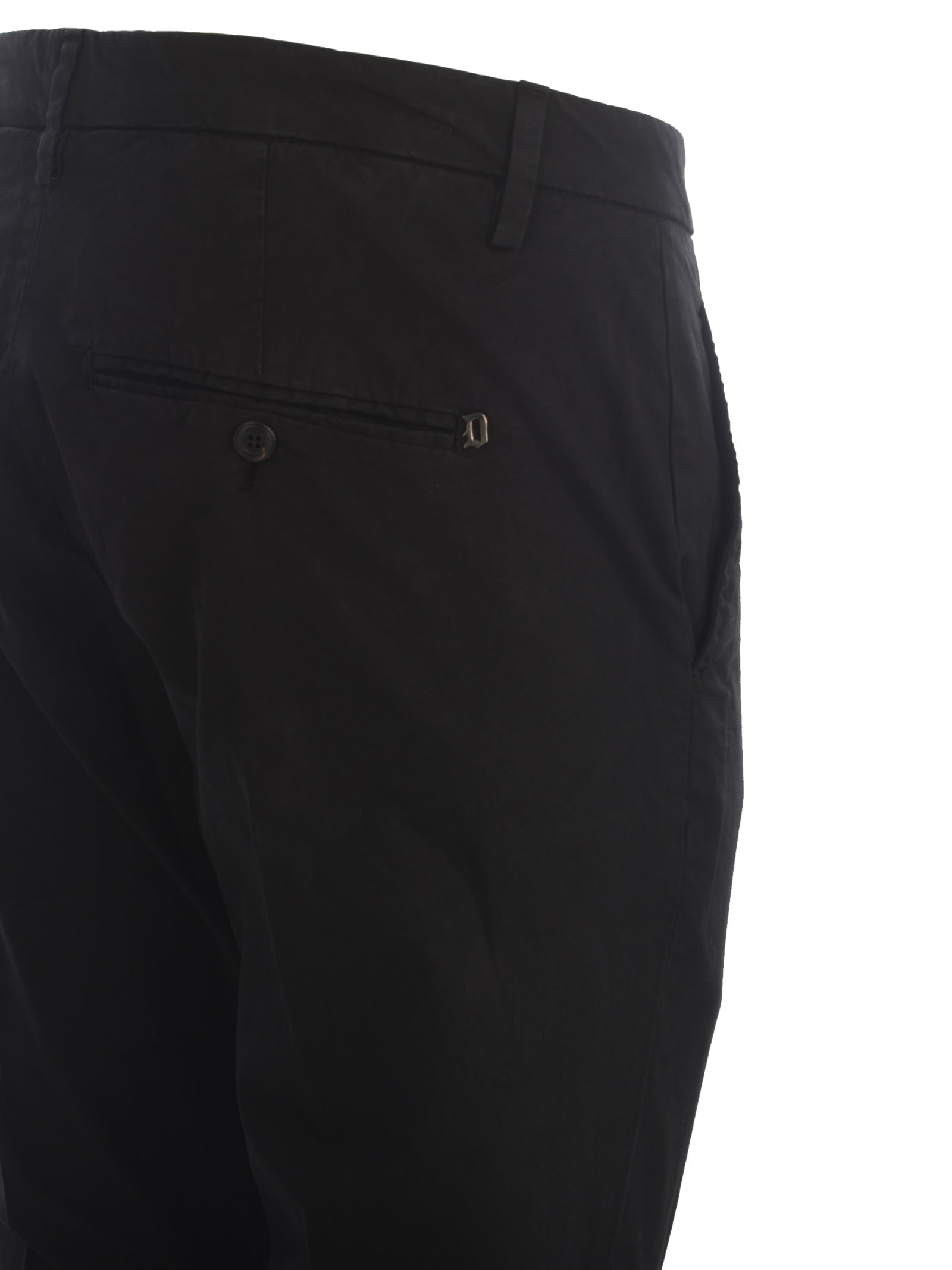 Shop Dondup Trousers  Gaubert Slim In Cotton In Nero