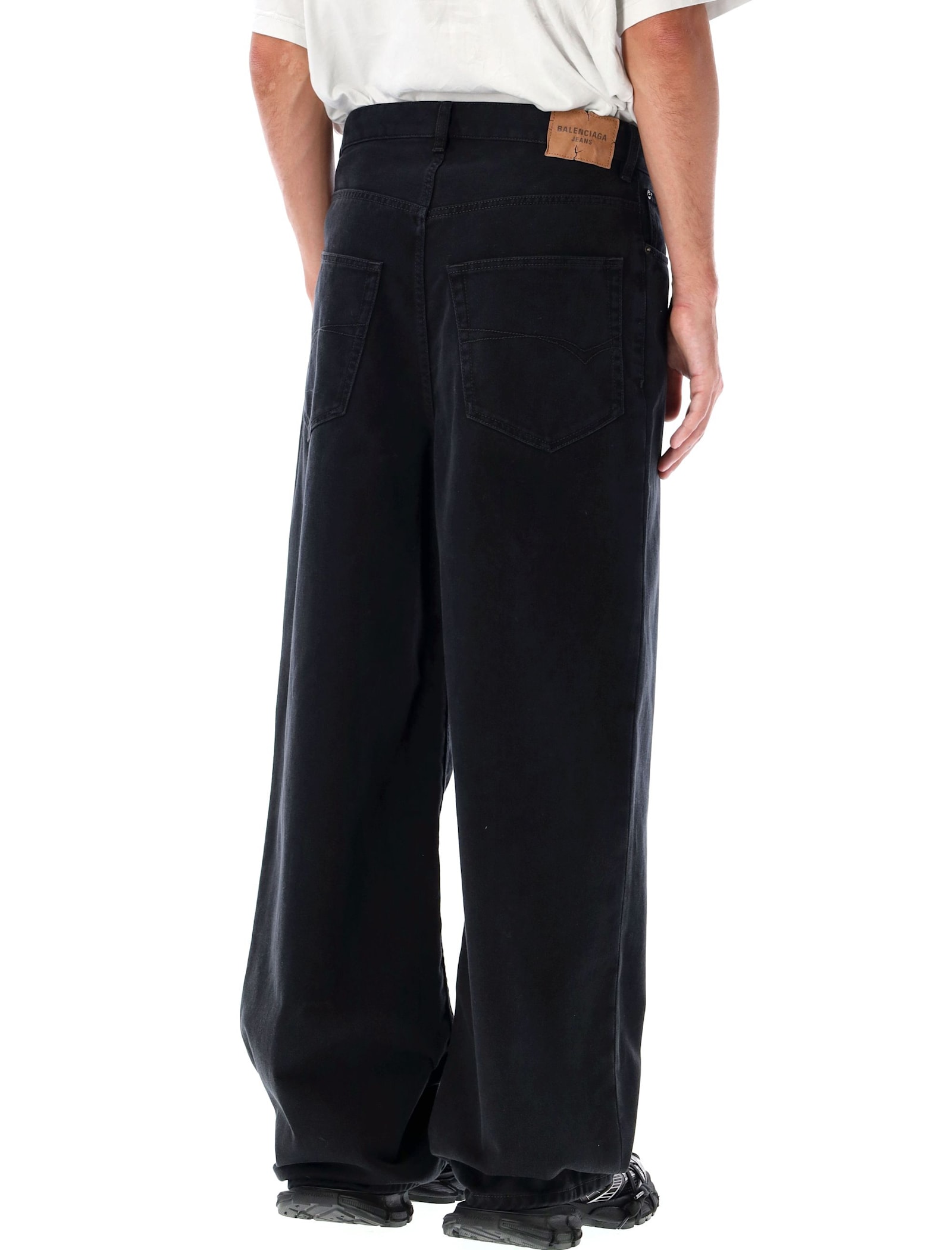 Balenciaga Loose Fit Denim Trousers In Black