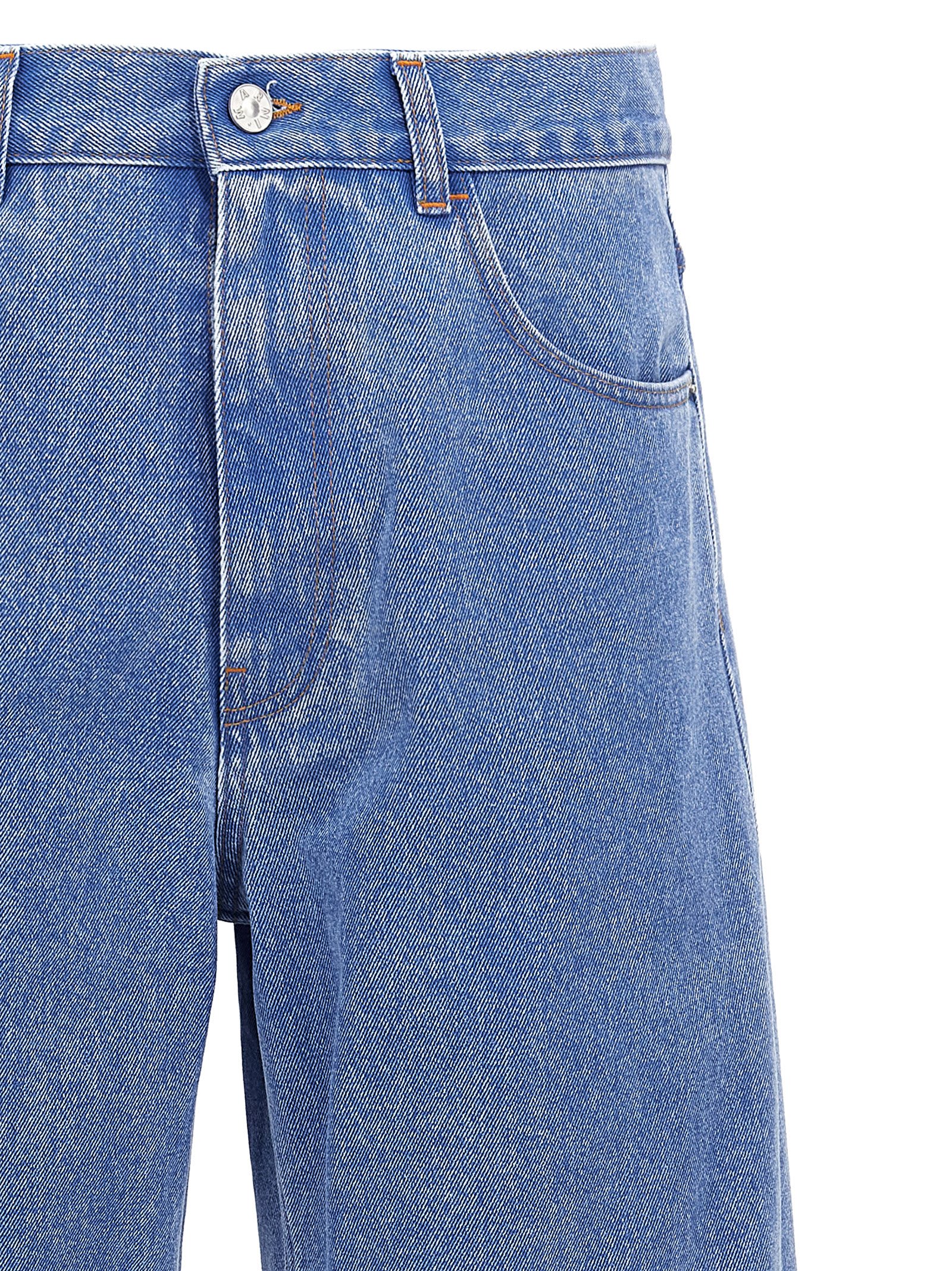 Marni Wide Leg Blue Jeans With High Turn-up In Light Blue