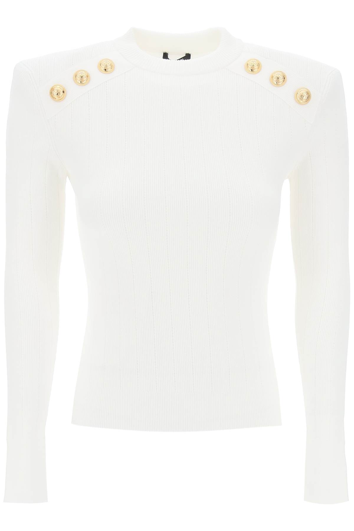 Crew-neck Sweater With Buttons