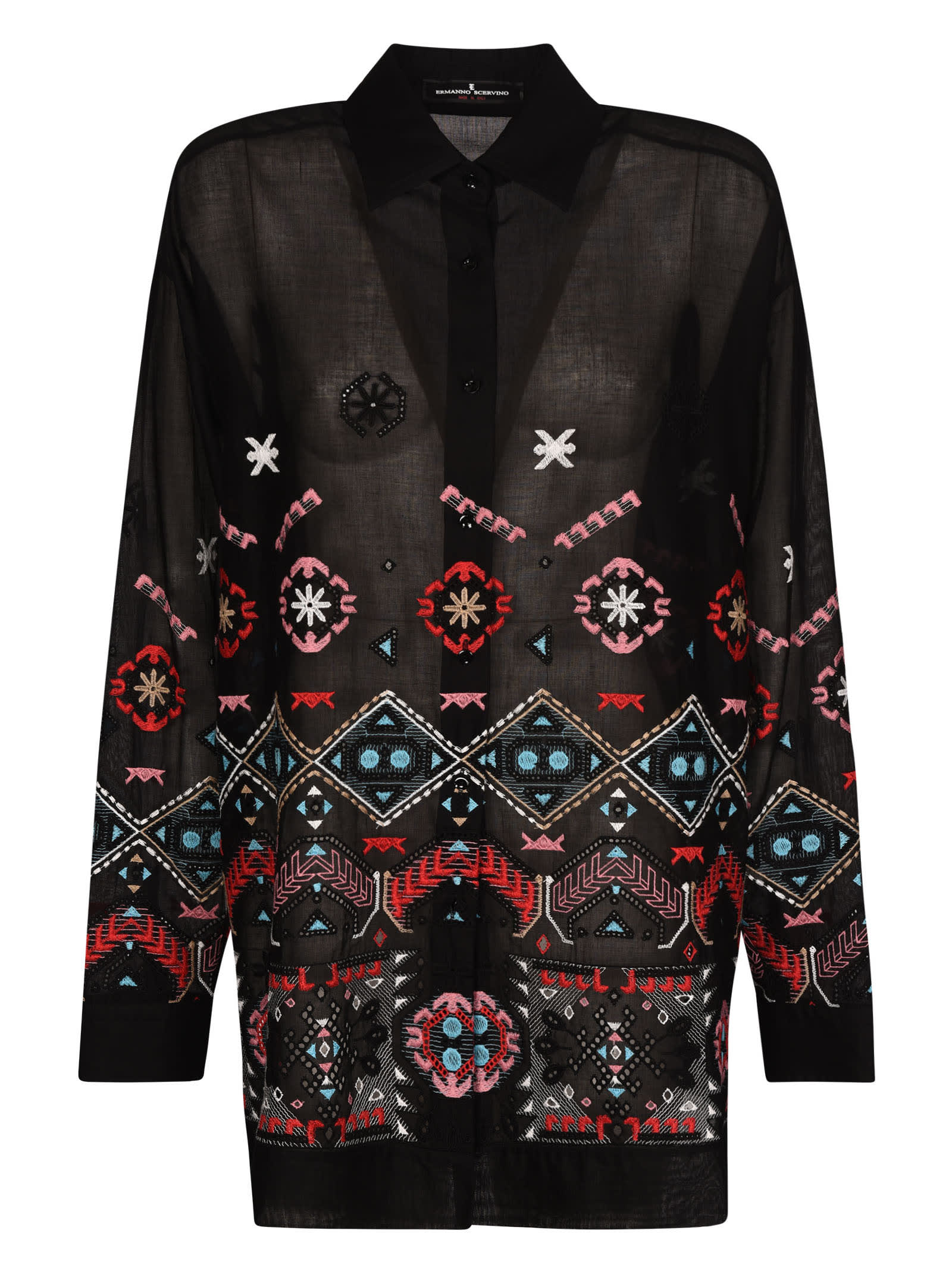 Ermanno Scervino Embroidered Detail Lace Shirt