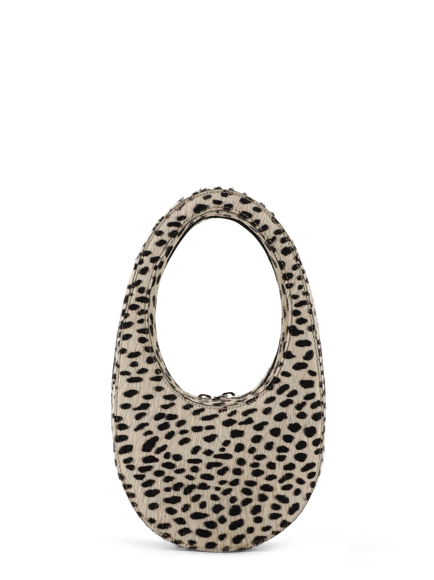 Coperni Ponyhair Oval Handbag Top Handle In White
