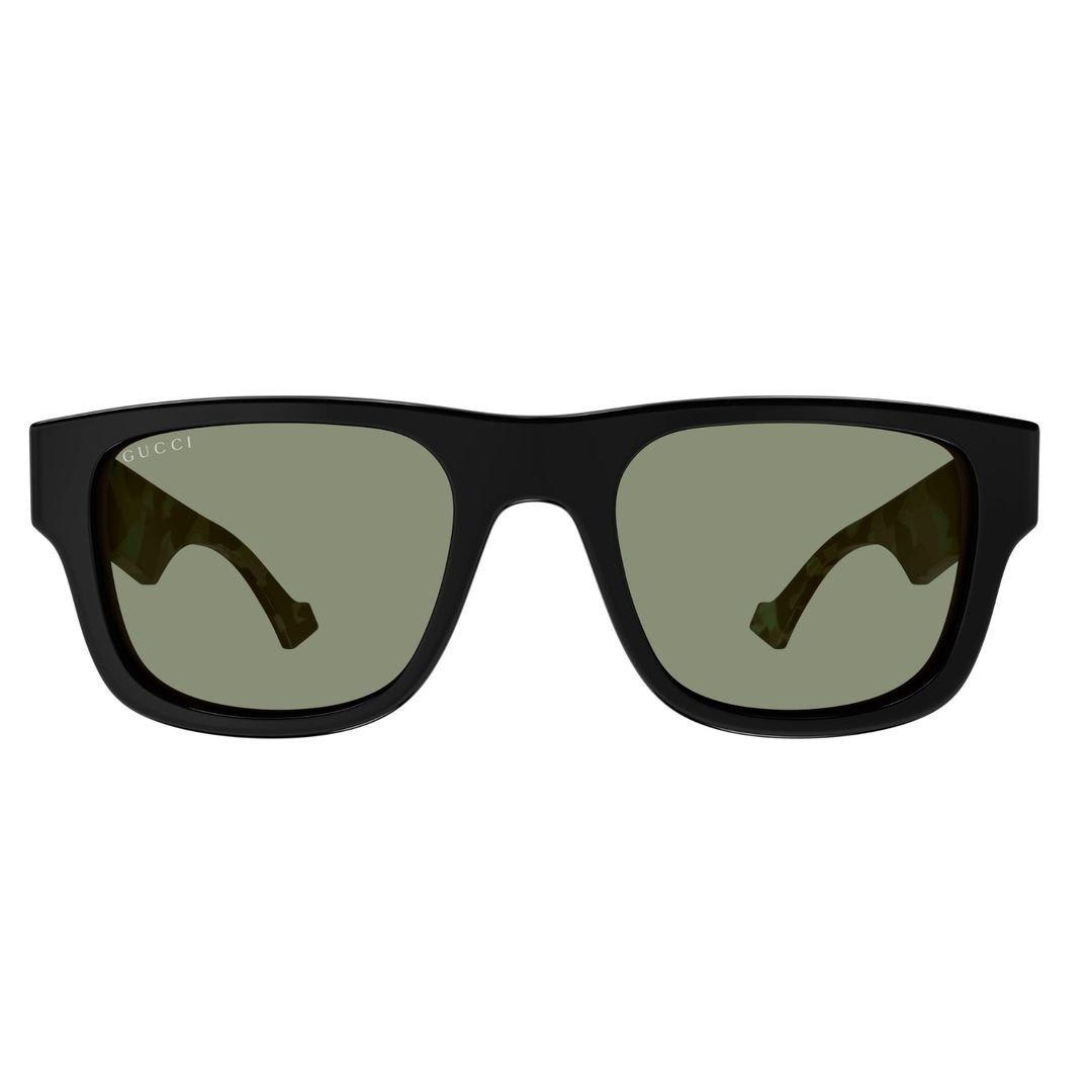 Shop Gucci Square Frame Sunglasses In 005 Black Havana Green