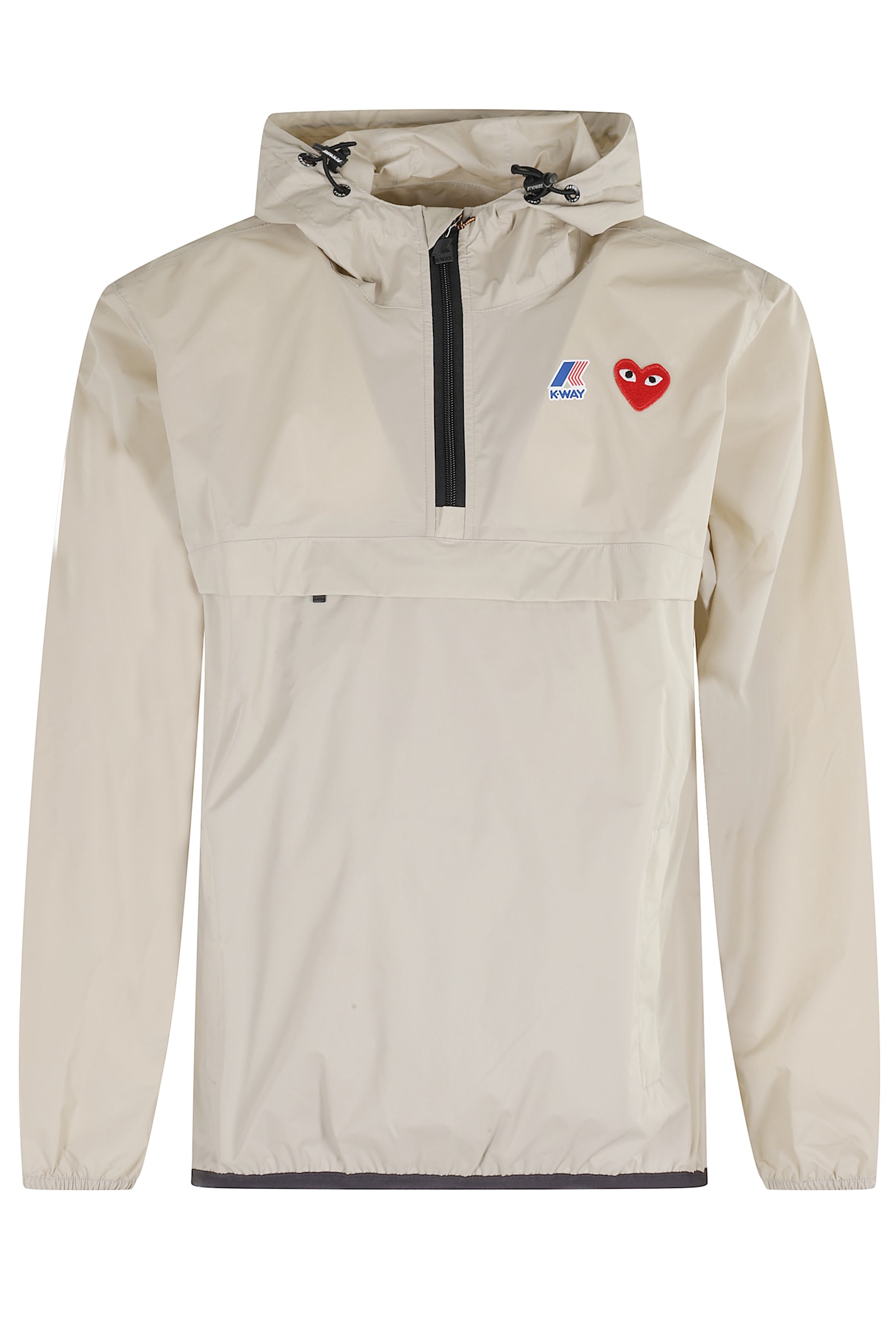 Comme Des Garçons Play Half Zip Jacket In Gray