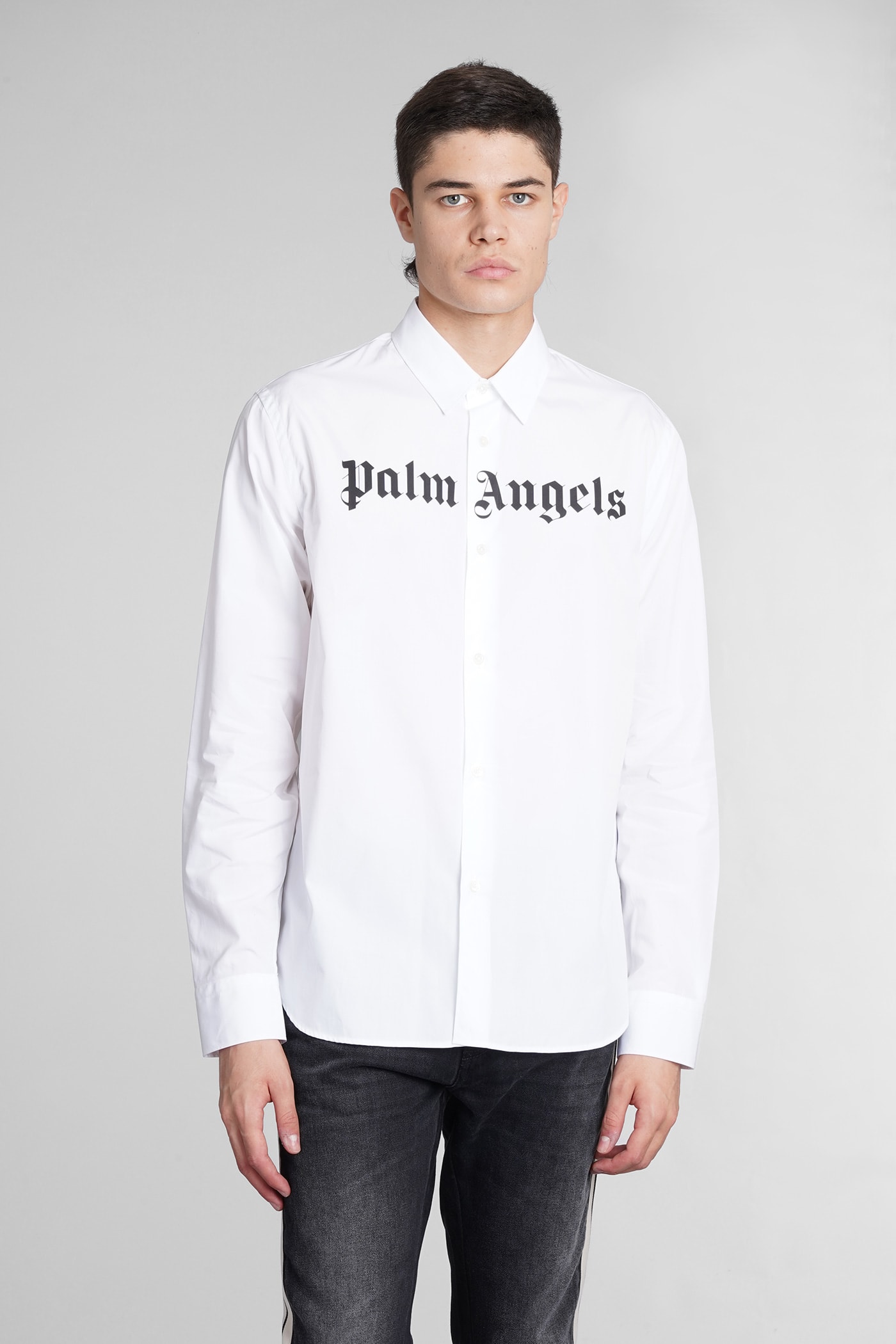 Palm Angels Shirt In White Cotton