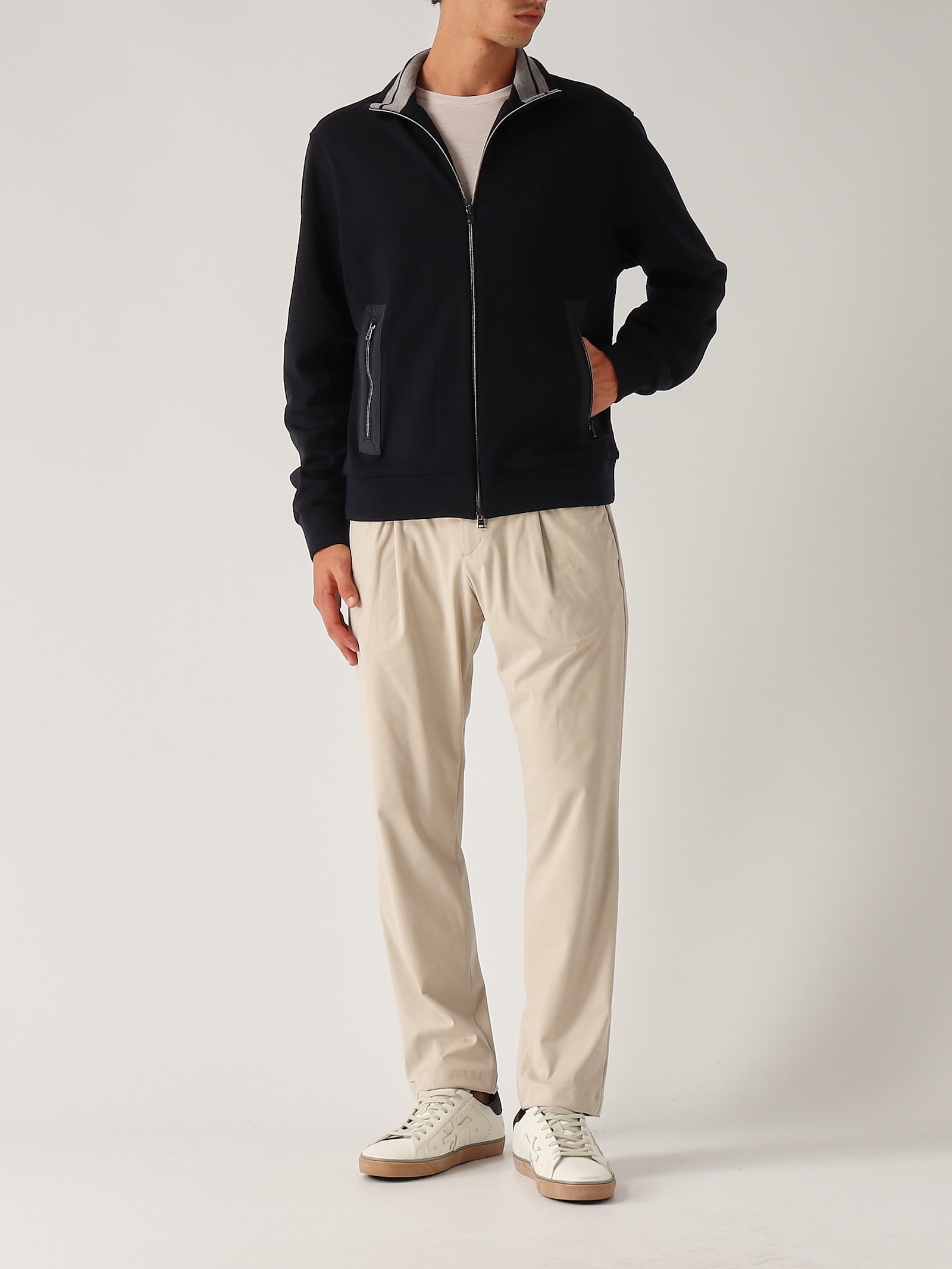 Shop Herno Cardigan Collo Dritto Cardigan In Navy