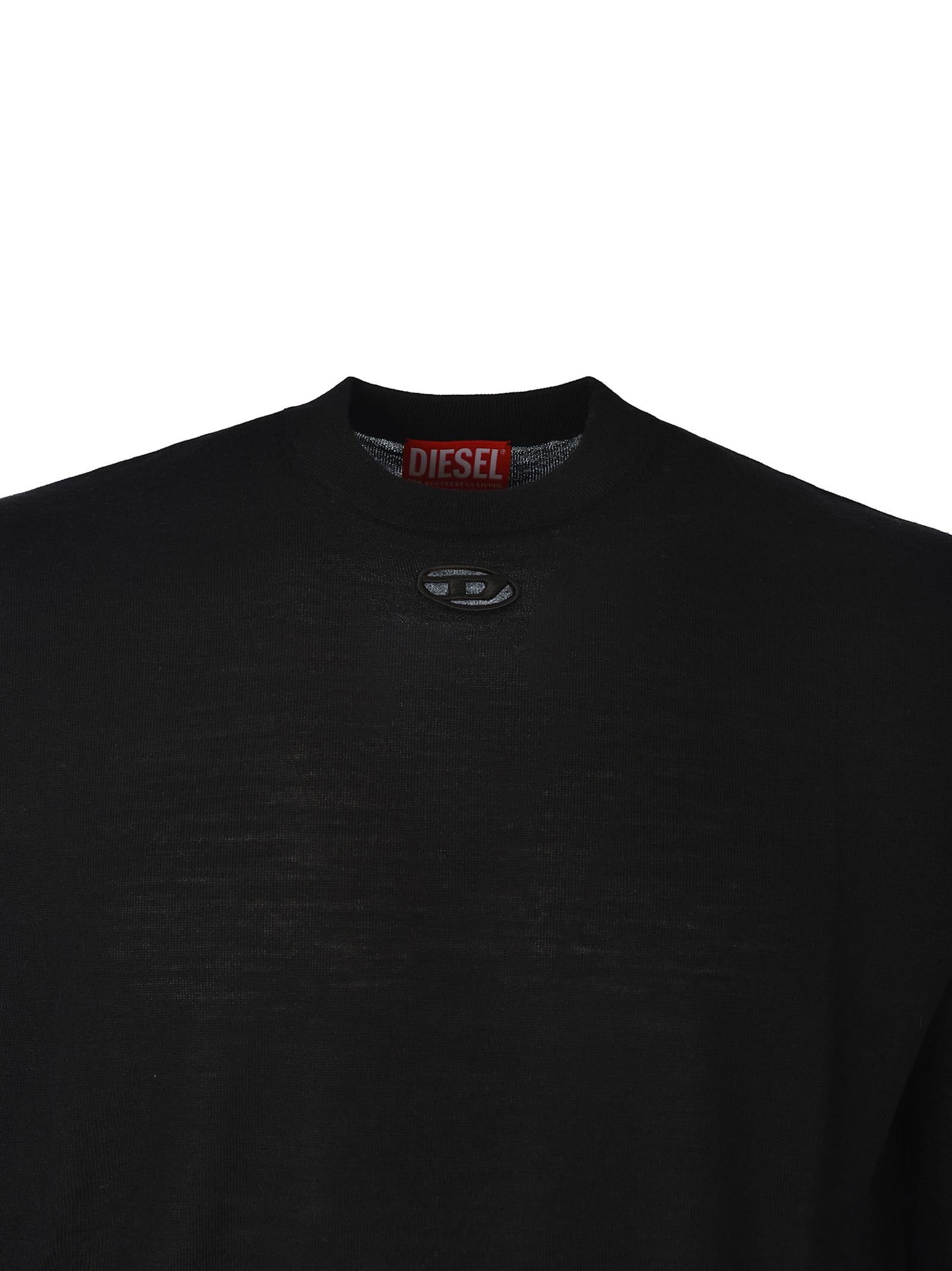 Shop Diesel Pullover  Made Of Wool In Black