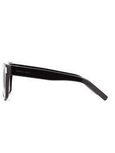 Shop Saint Laurent Sl 424 Sunglasses In Black Black Black