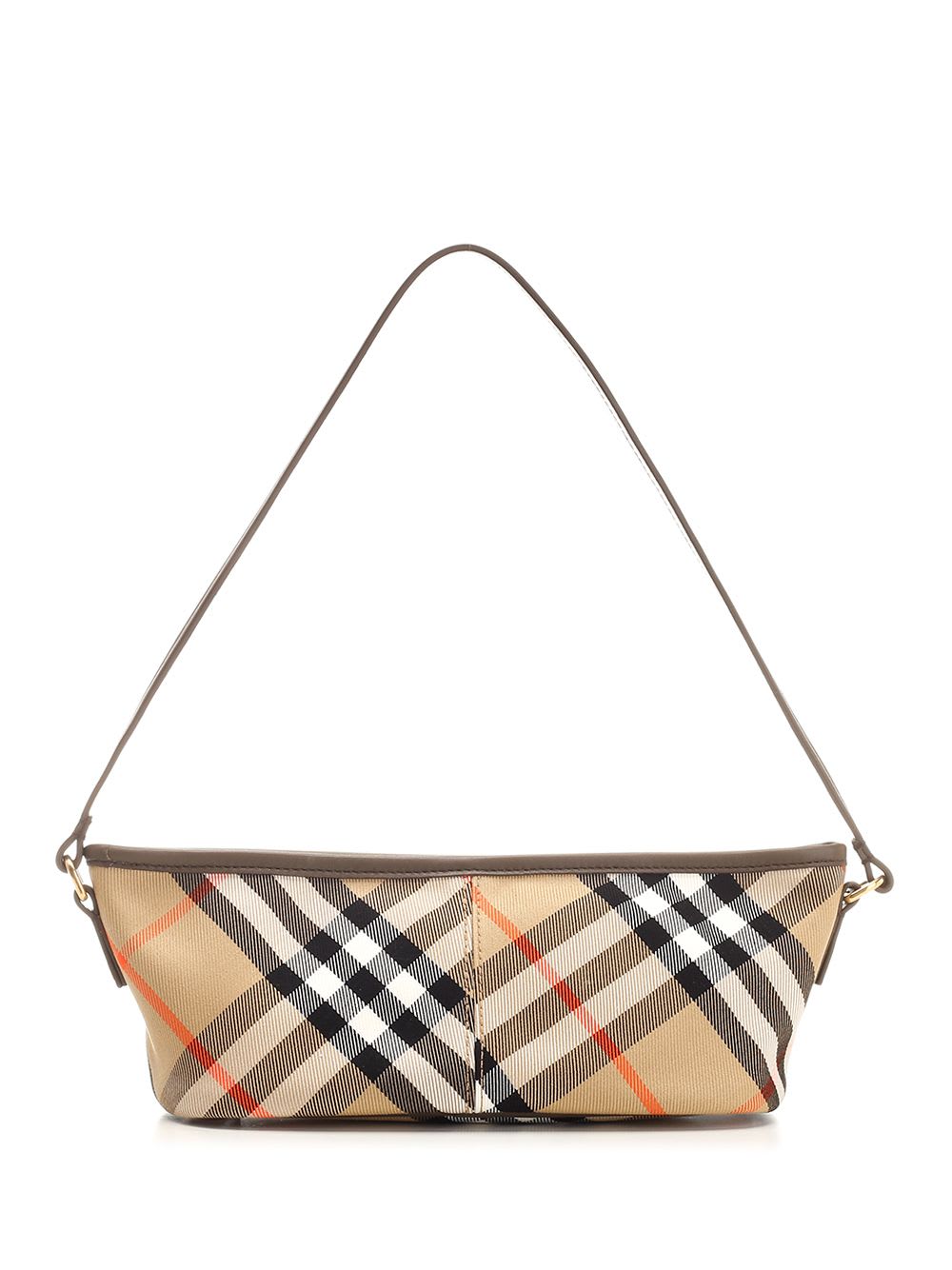 Shop Burberry Check Mini Bag In Sand