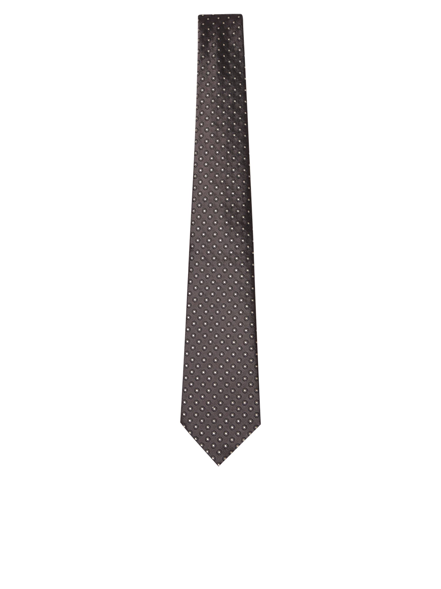 Shop Giorgio Armani Hazelnut Patterned Silk Tie In Brown