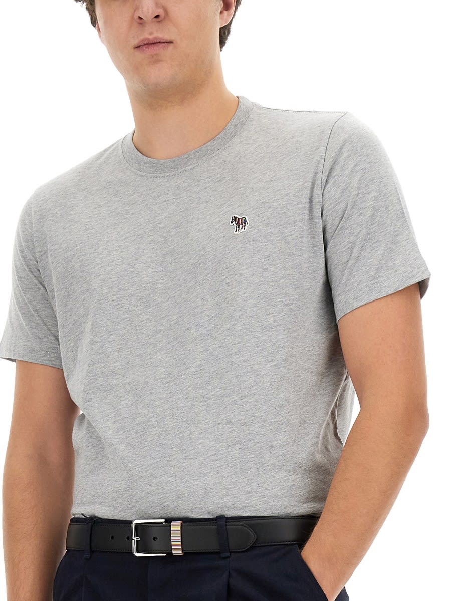 Shop Ps By Paul Smith Zebra Patch T-shirt In Grey