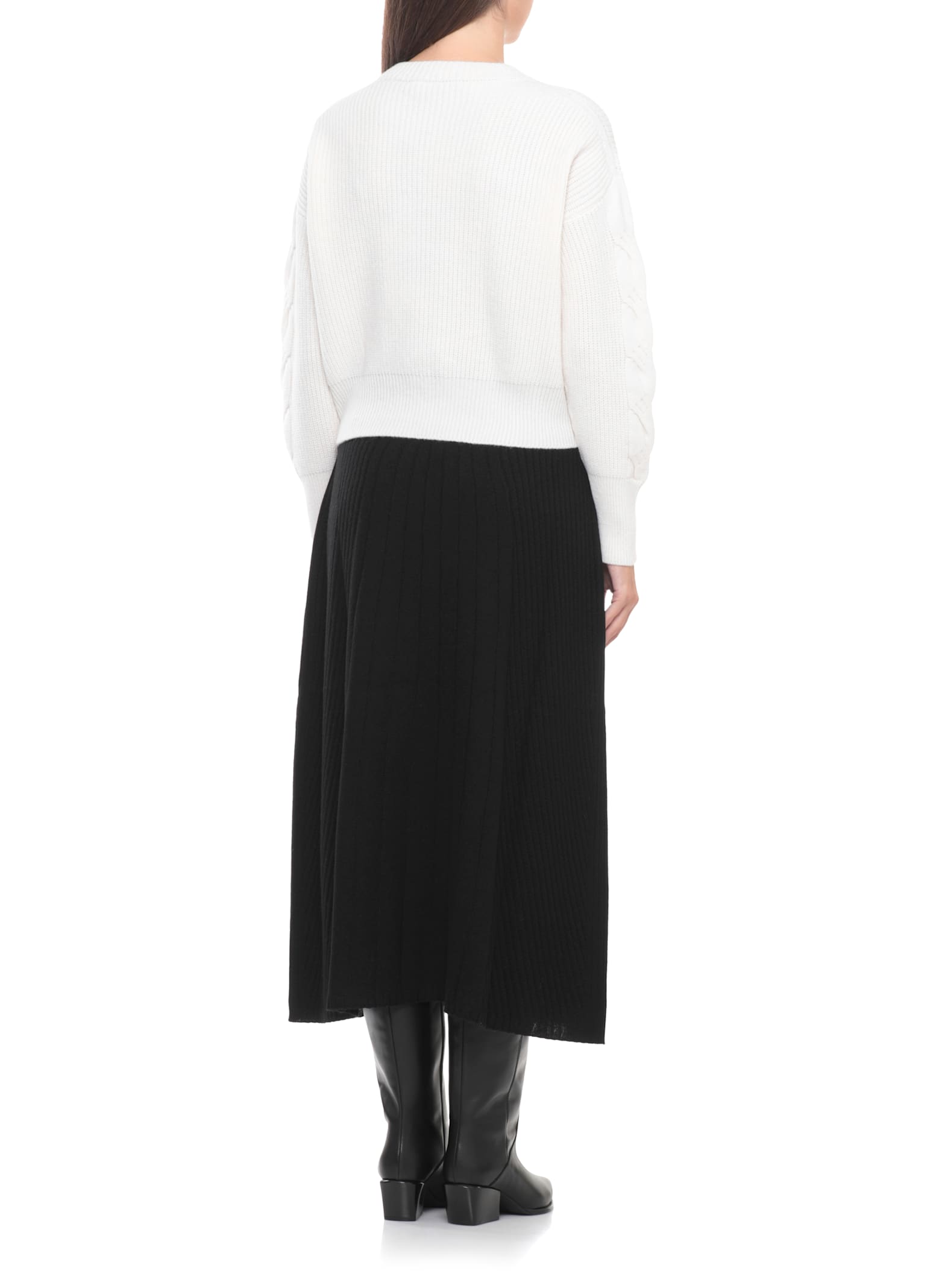 D Exterior Wool And Cashmere Sweater In White