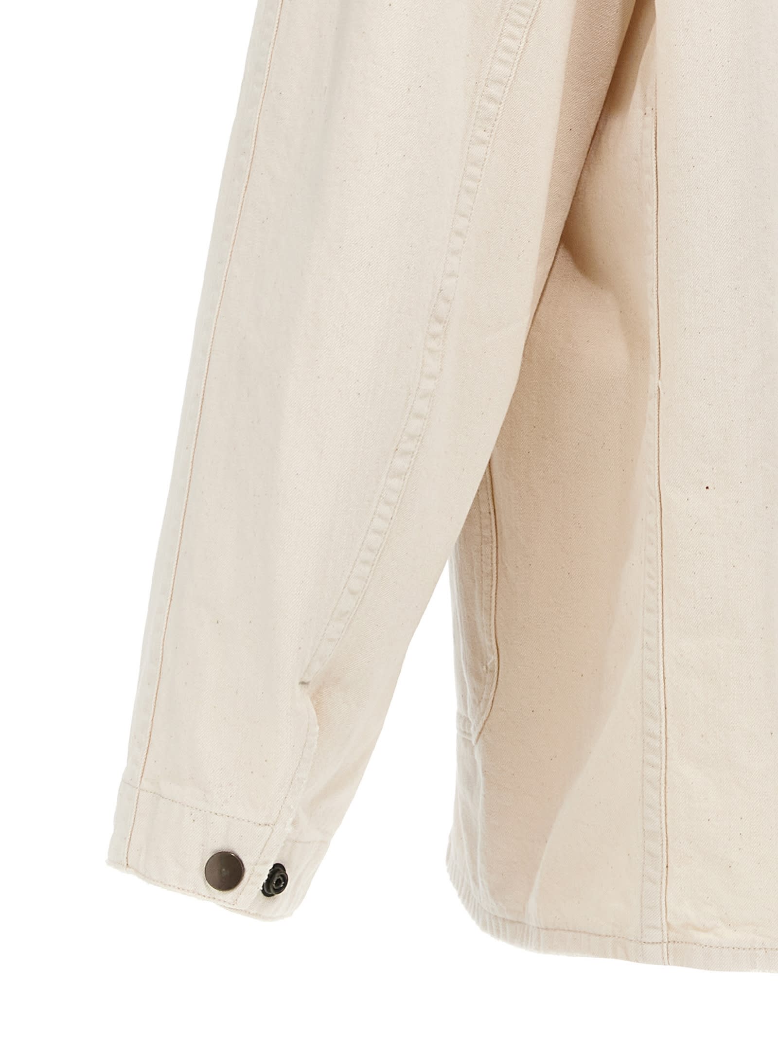 Maison Margiela Collared Jacket With Front Pockets And Long Sleeves In Beige