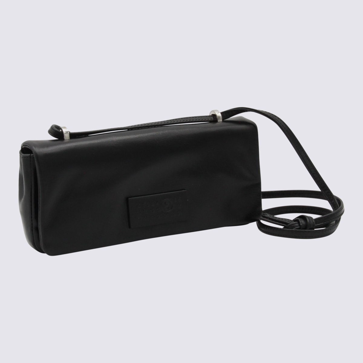 Mm6 Maison Margiela Numeric Flap Leather Shoulder Bag In Black