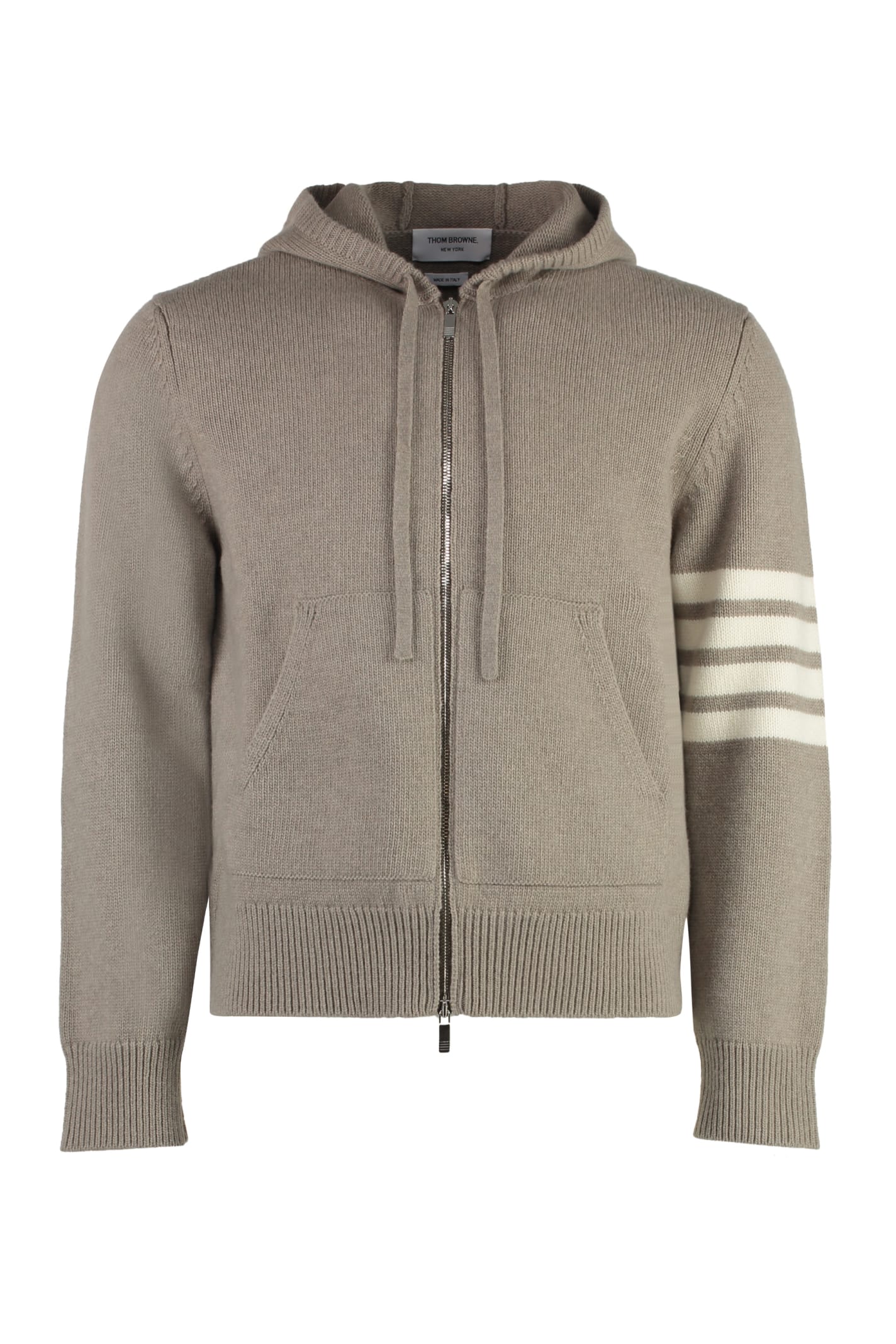 Shop Thom Browne Virgin Wool Sweater In Beige