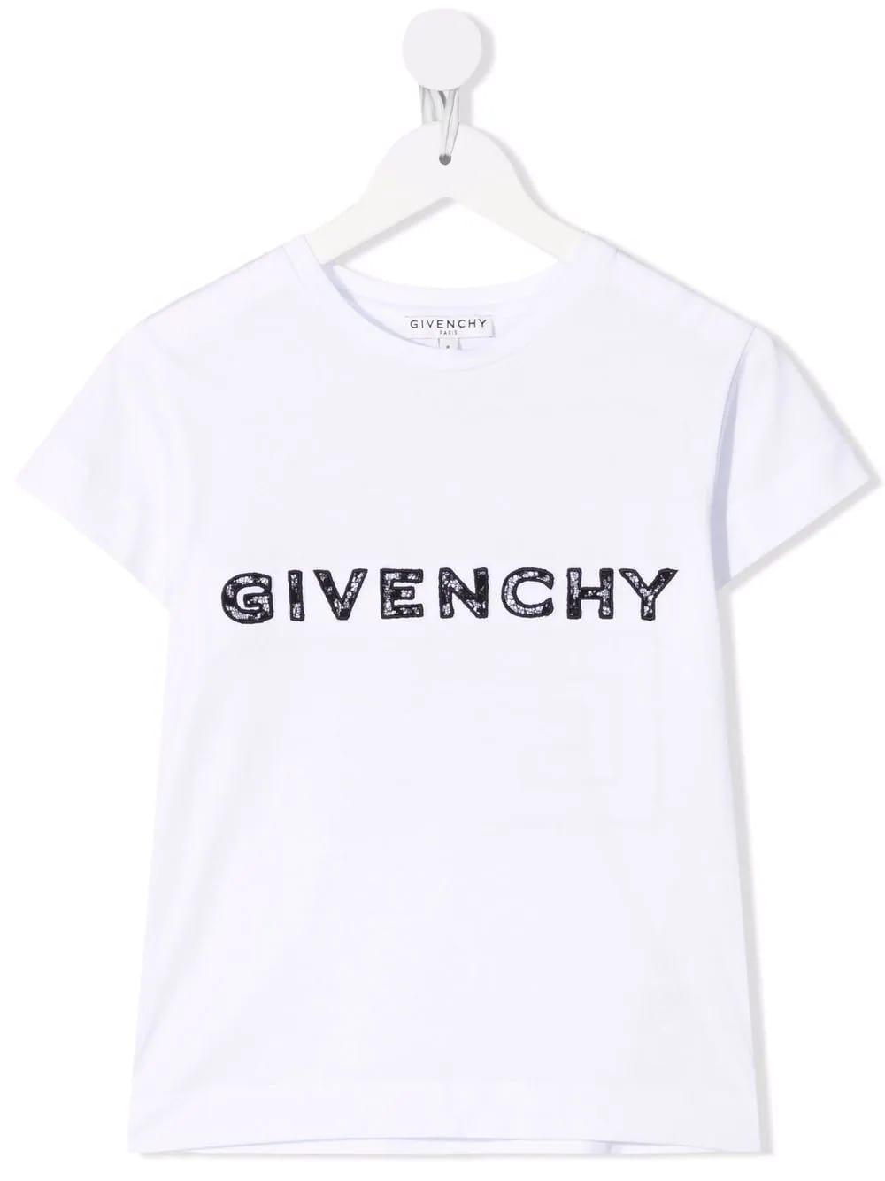Givenchy Kids White T-shirt With Logo And 4g Motif In Black Lace