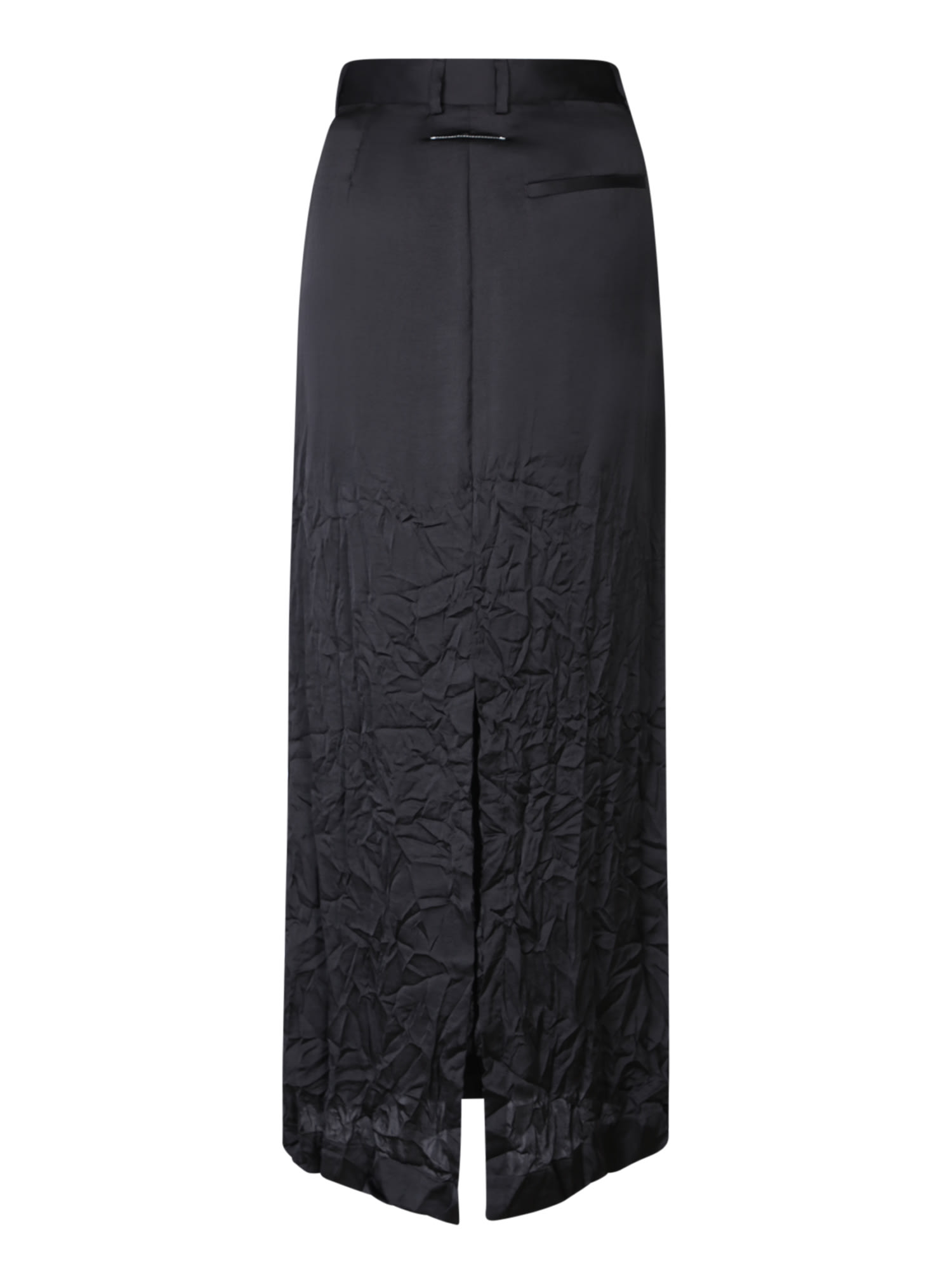 Shop Mm6 Maison Margiela Crinkled Midi Skirt In Black