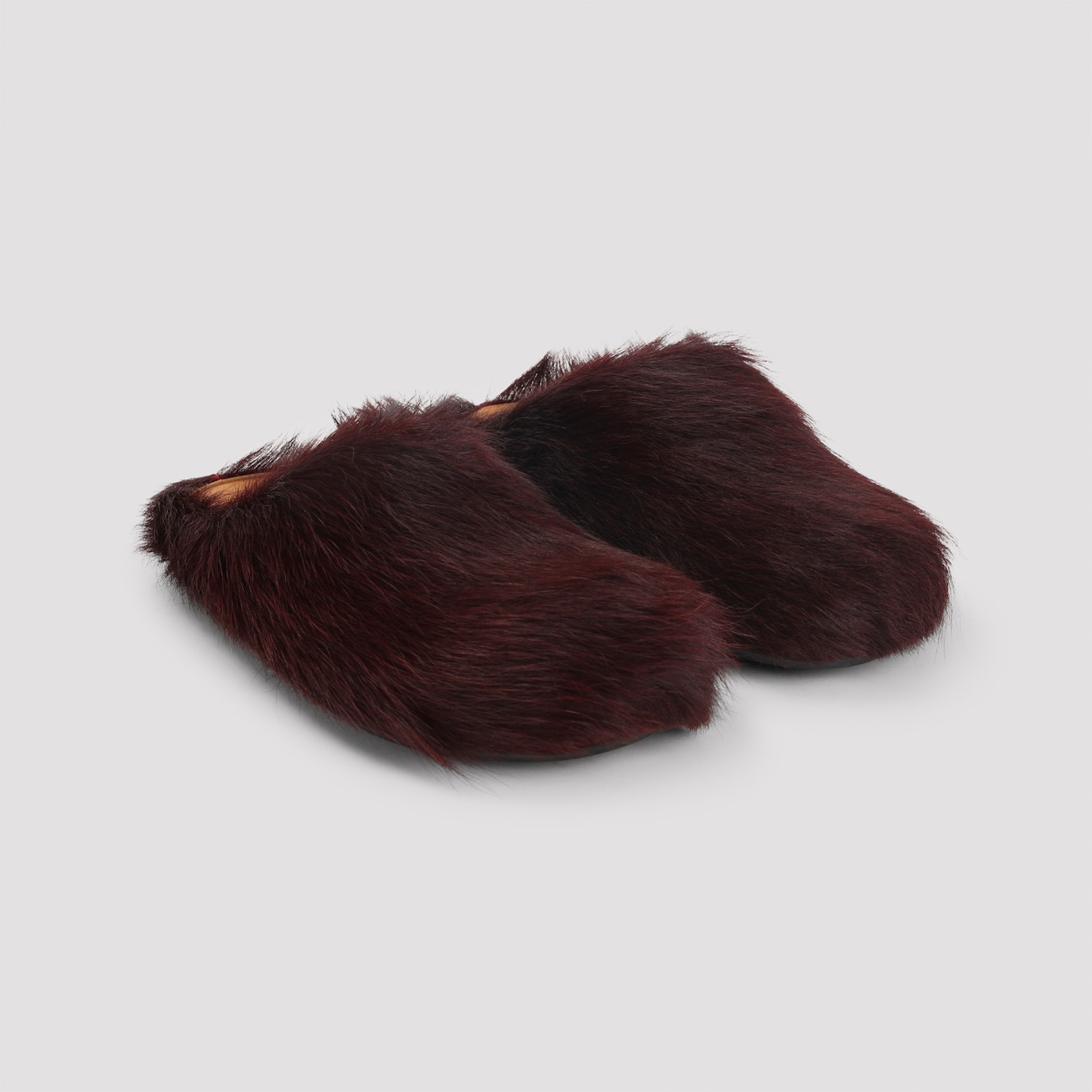 Marni Fussbett Sabot Genuine Calf Hair Clog In Brown