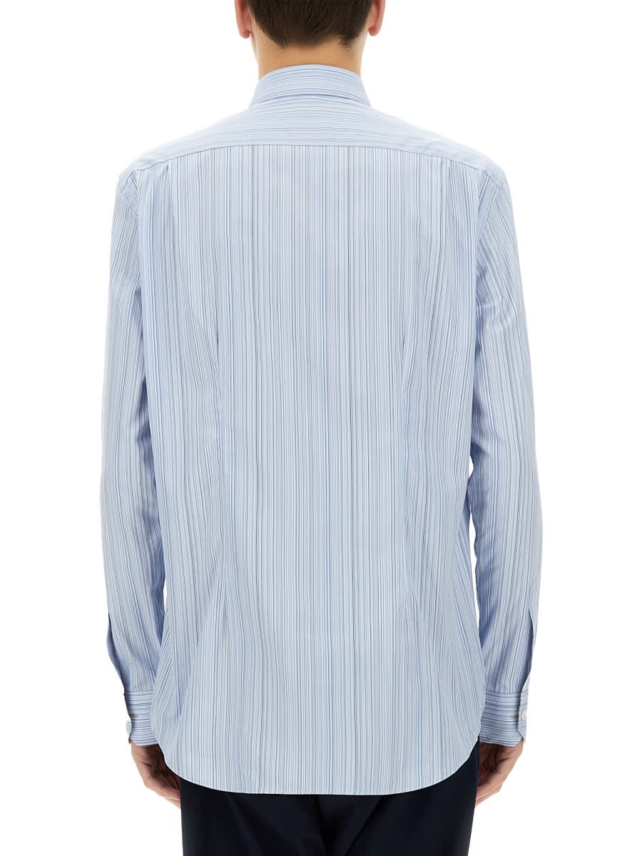Paul Smith Slim-fit Pale Blue 'signature Stripe' Cotton Shirt In Azure