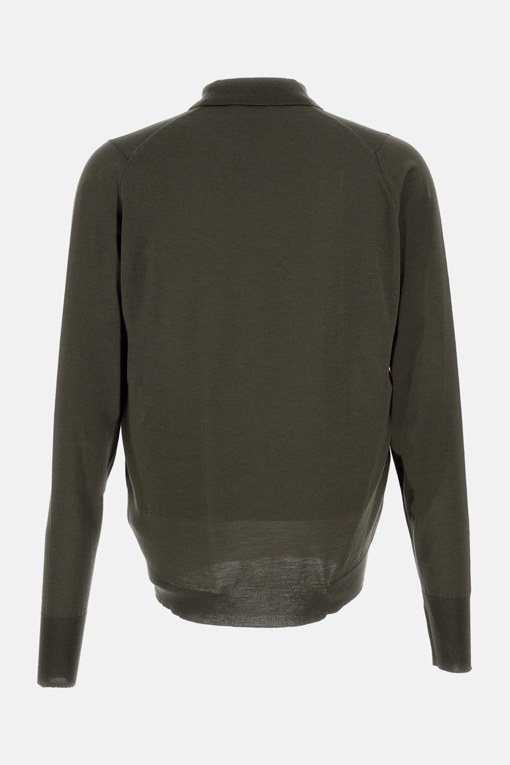 John Smedley Long Sleeves Polo In Green