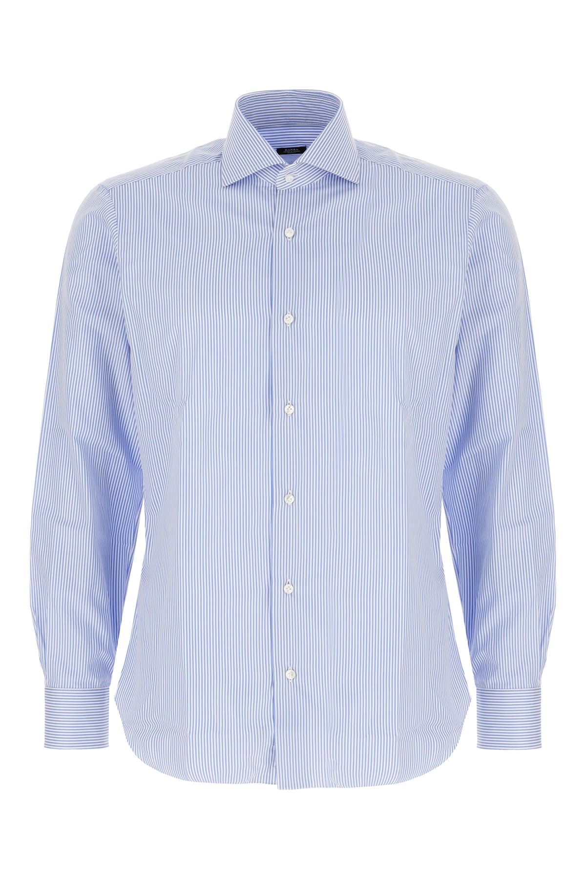 Barba Napoli Printed Poplin Shirt In Blue