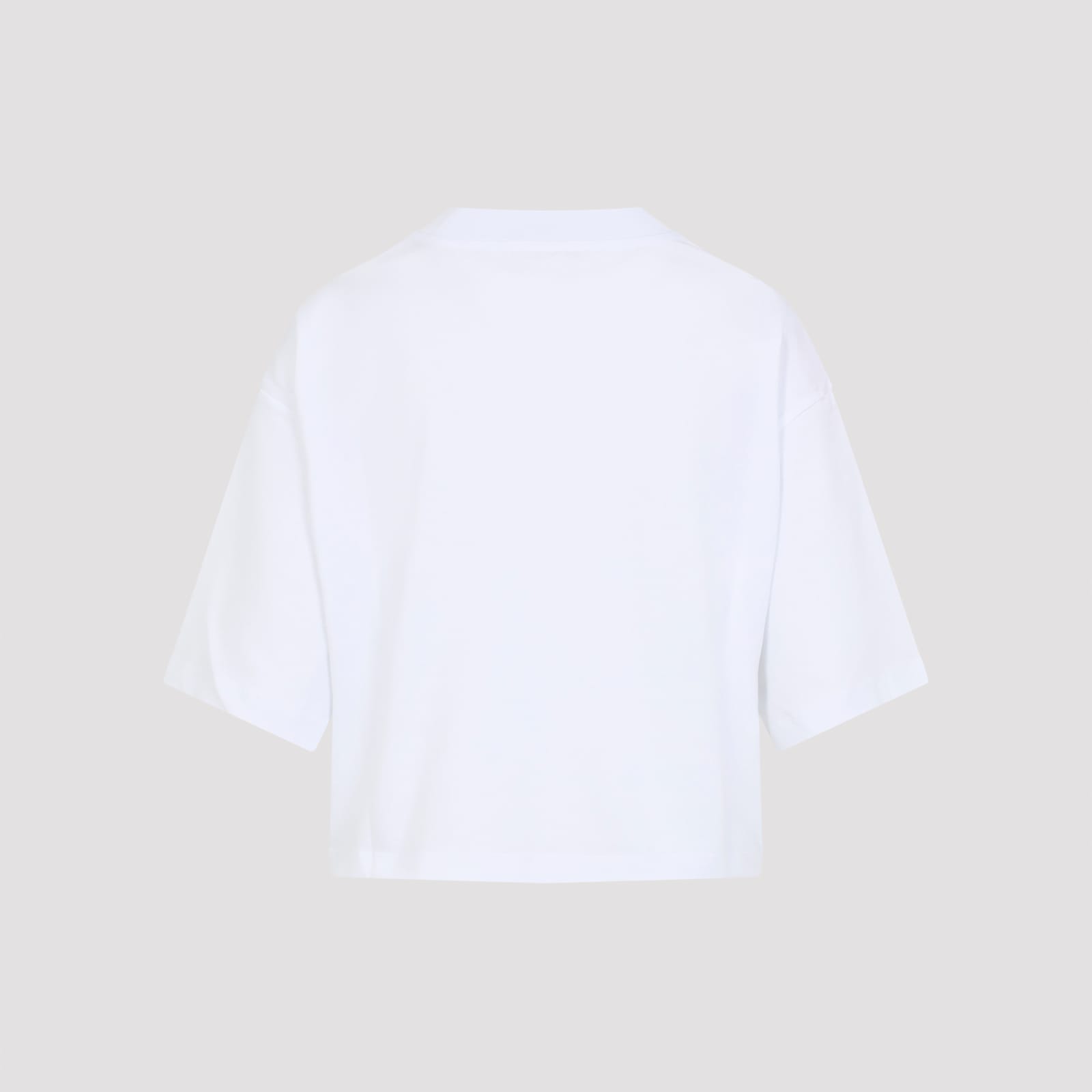 Marni Short Sleeve Boxy Crop Top In White