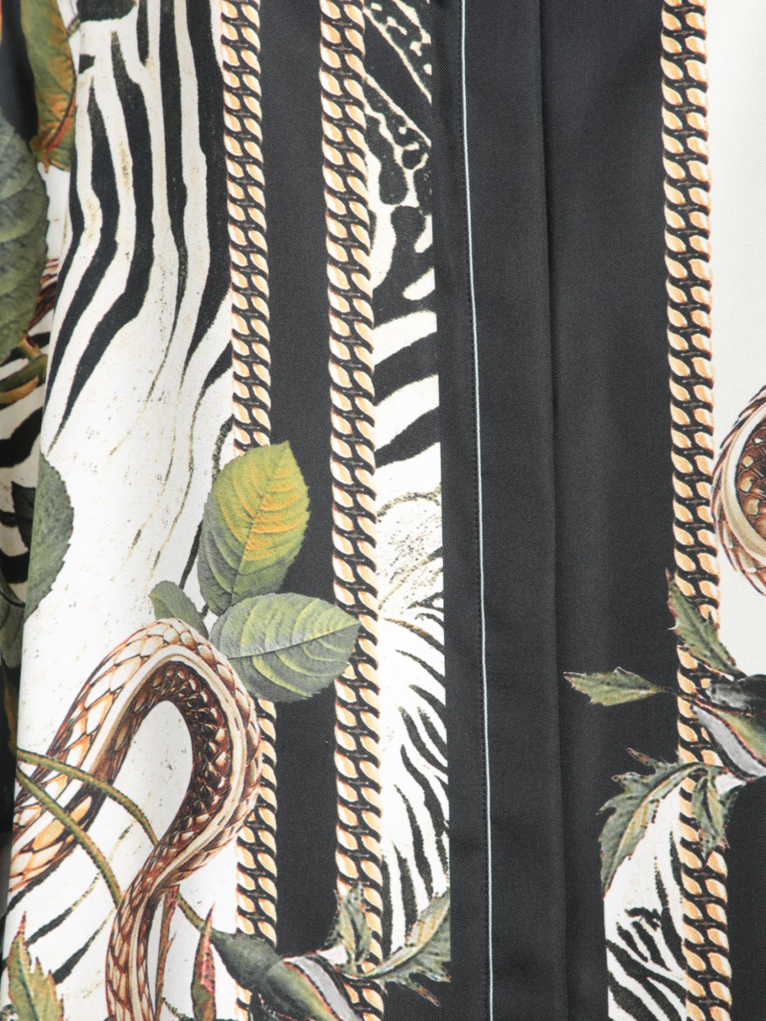 Shop Roberto Cavalli Silk Scarf Print Shirt In Black