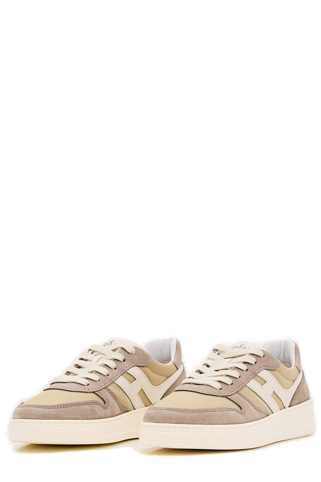 Hogan H630 Lace Up Sneakers In Beige
