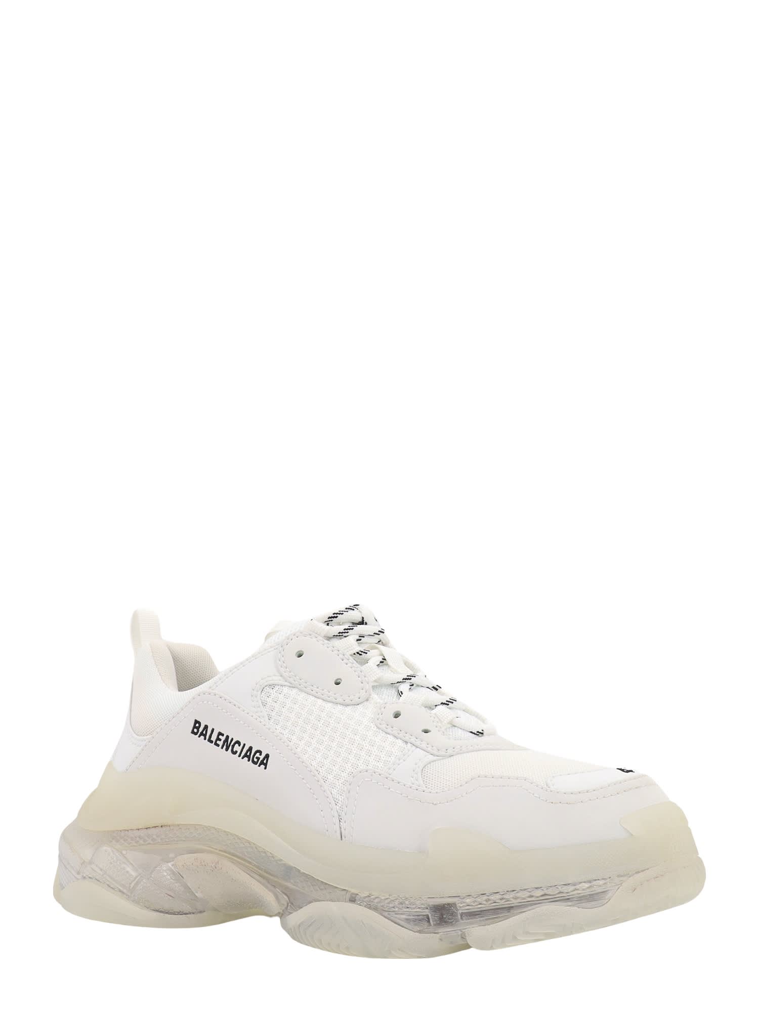 Shop Balenciaga Triple S Clear Sole Sneakers In White