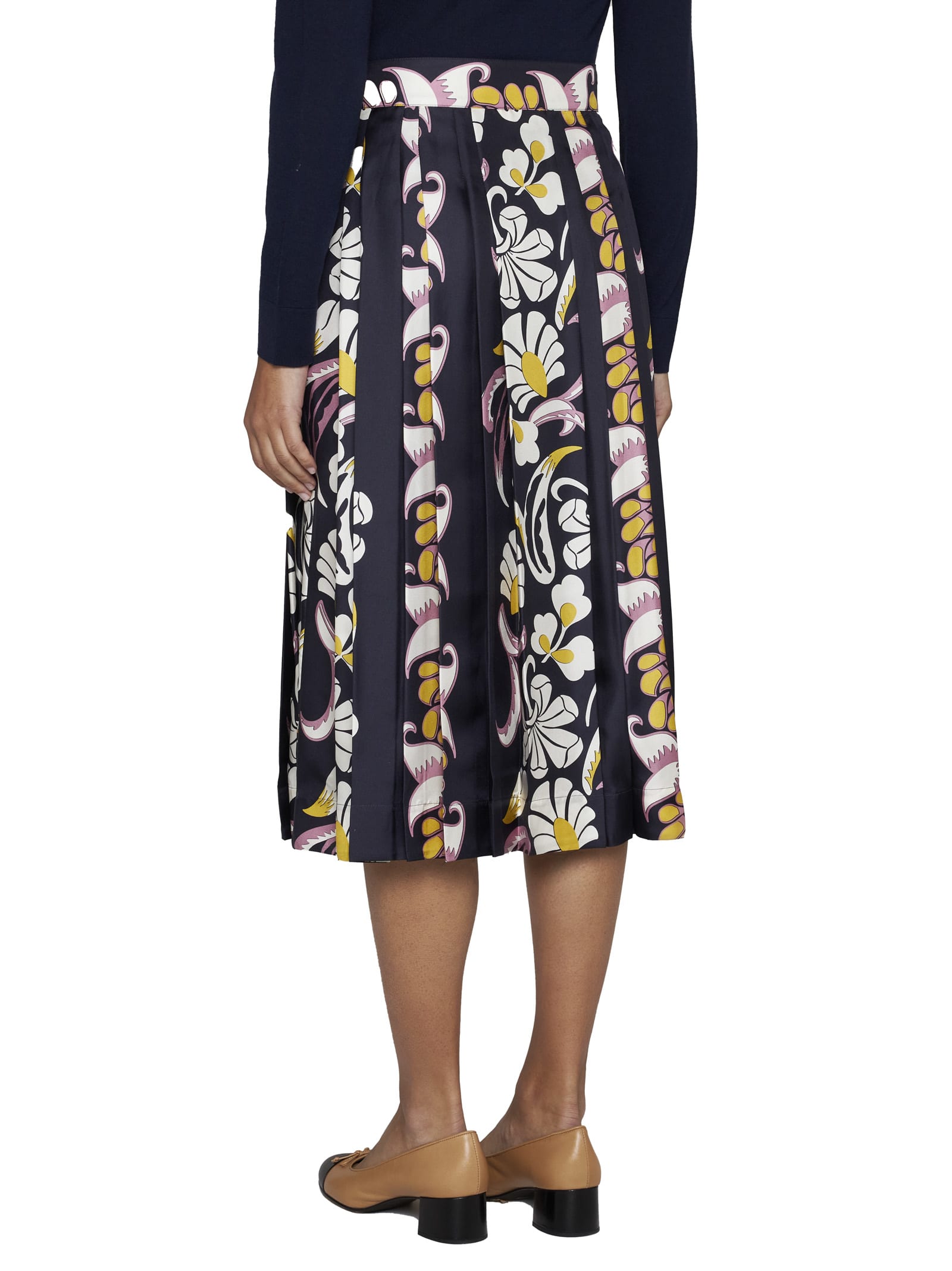 Shop Tory Burch Skirt In Pink Tropical Border