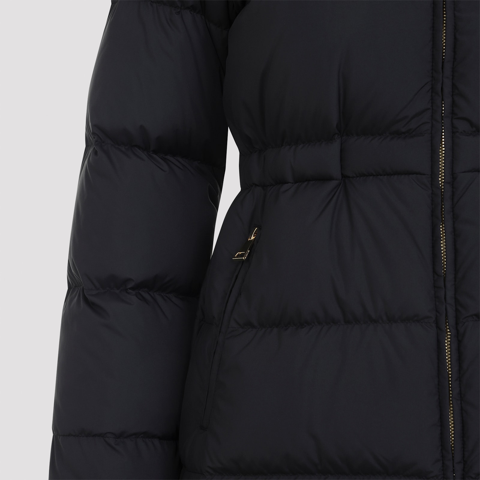 Moncler Quilted Jacket With High Collar And Pockets In Black