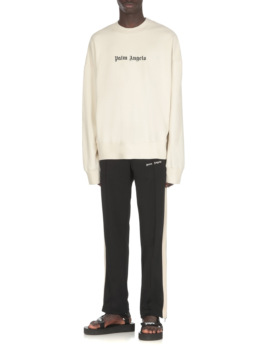 Shop Palm Angels Sweatshirt With Logo In White