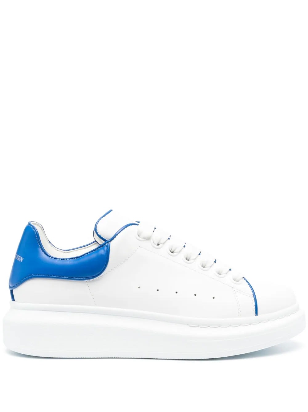 White Oversize Sneakers With Blue Stitching