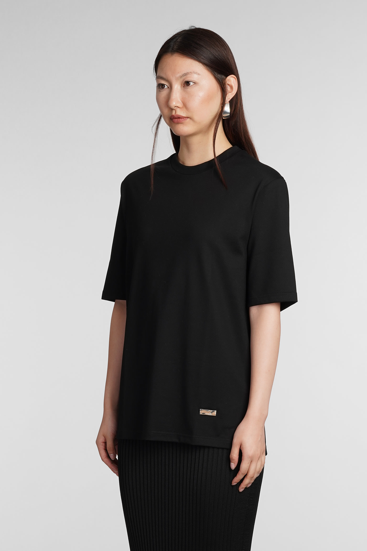 Shop Jil Sander T-shirt In Black Cotton