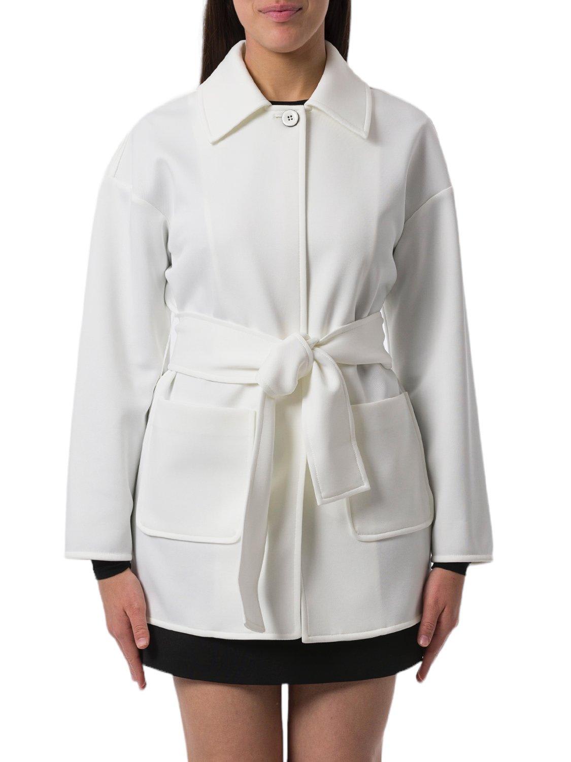 Max Mara Single-breasted Belted Jacket In White