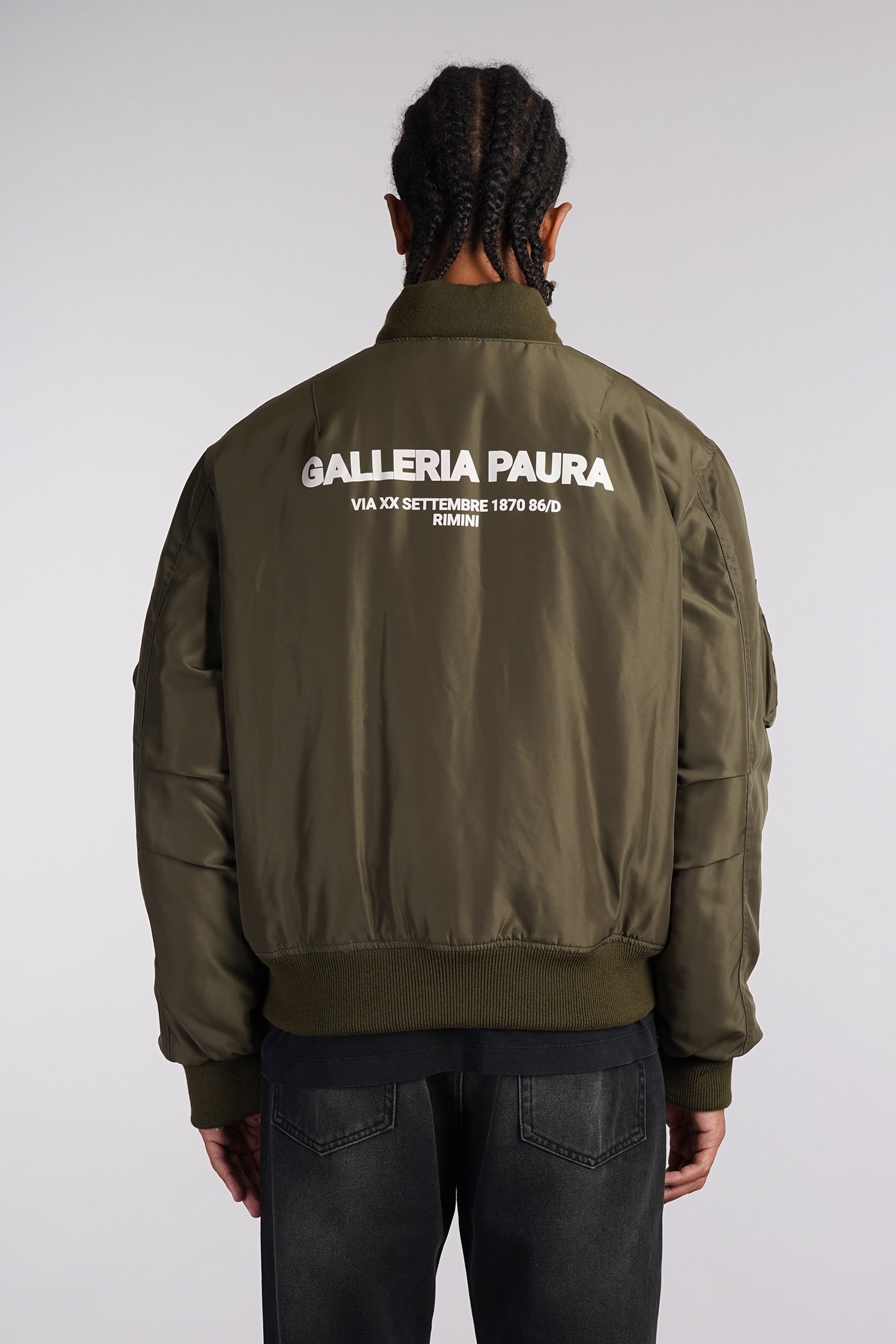 Shop Paura Brian Bomber In Green Polyamide