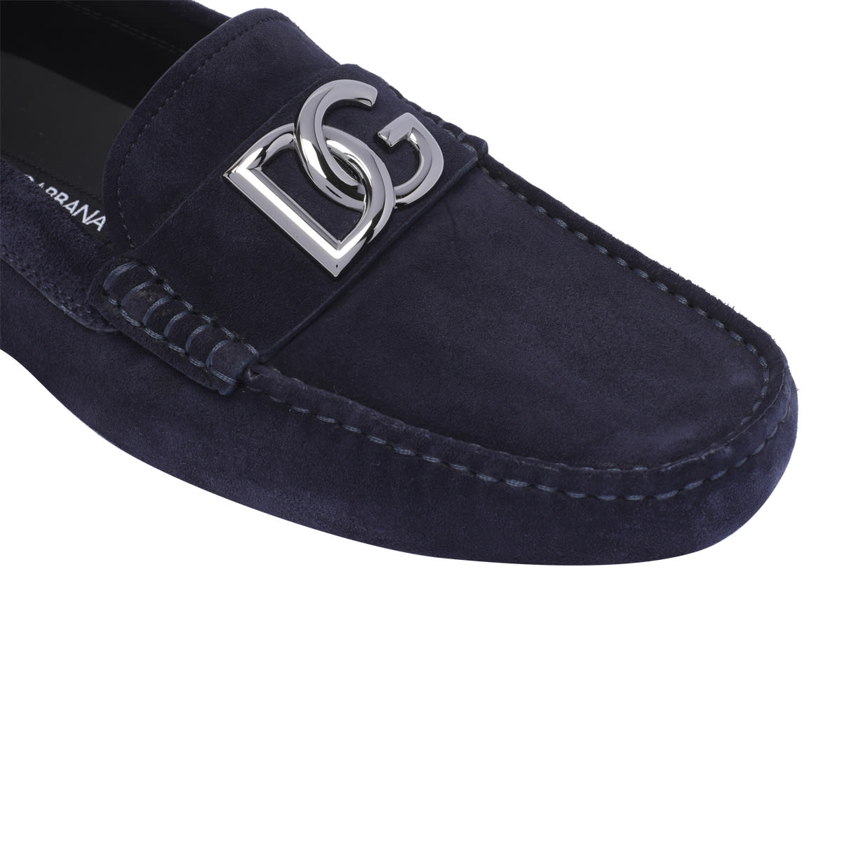 Shop Dolce & Gabbana Driver Suede Loafer In Blue