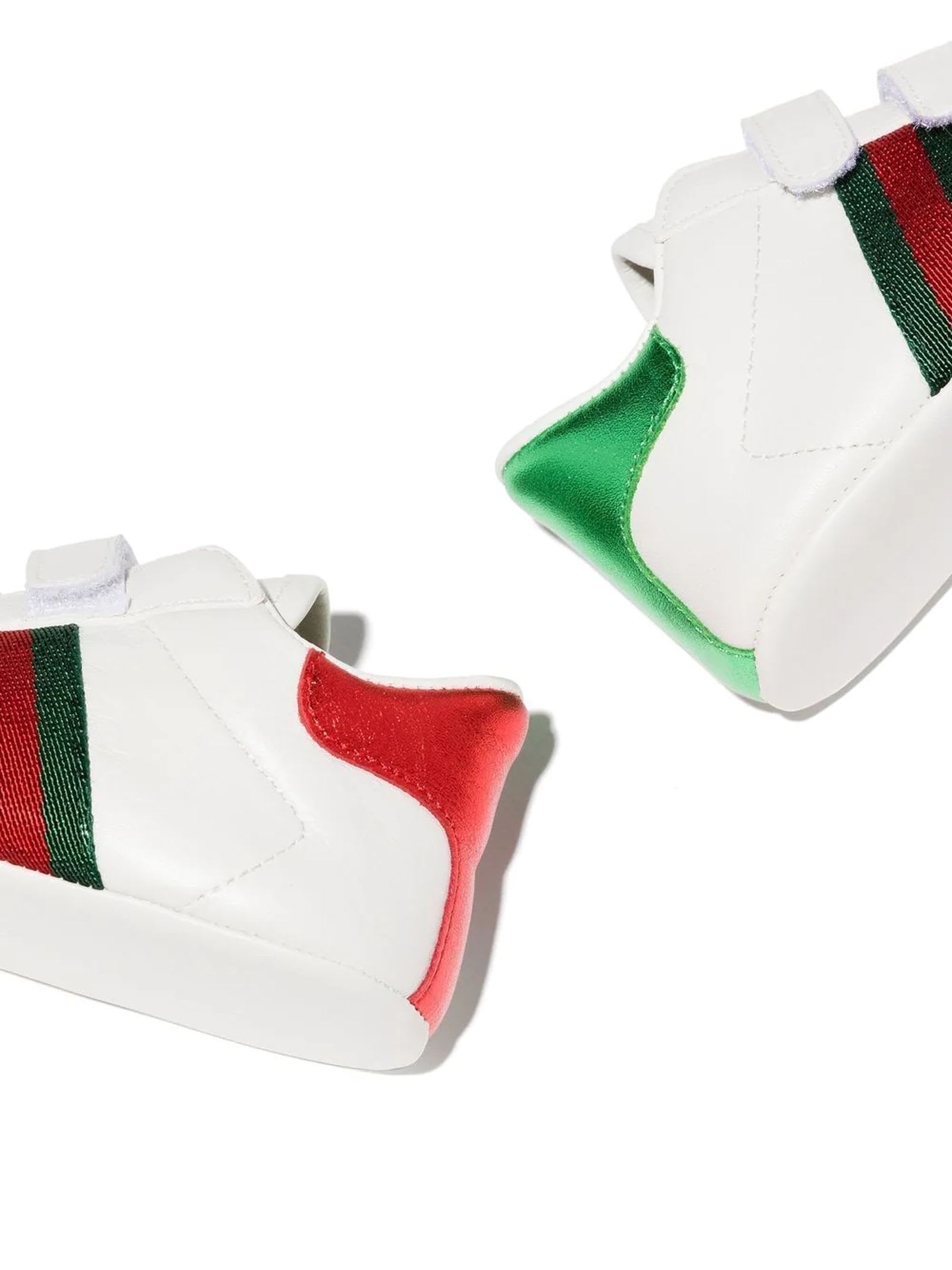 Baby Ace Leather Sneakers in White - Gucci Kids