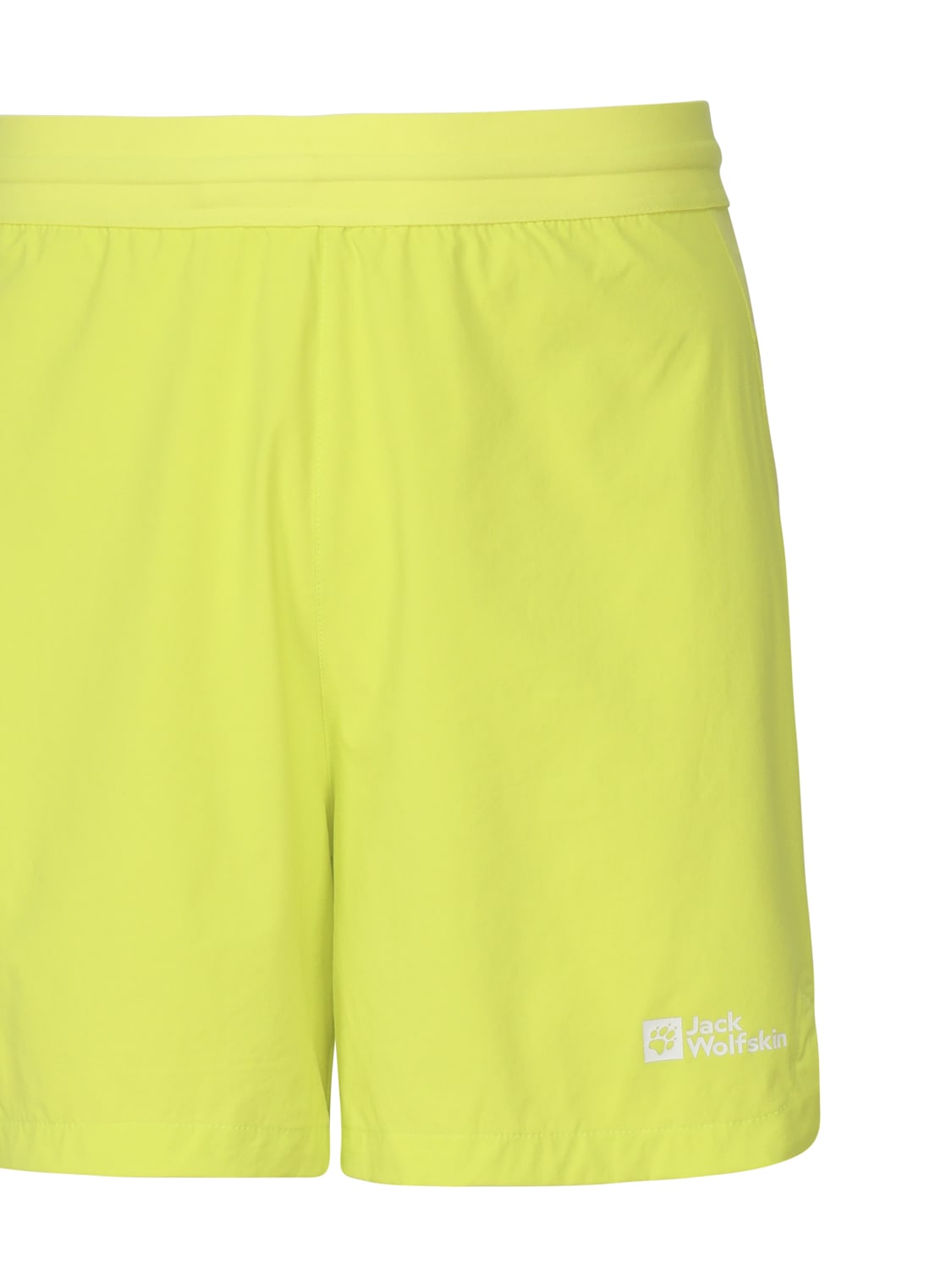 Jack Wolfskin Shorts In Technical Fabric With Contrasting Logo In Yellow