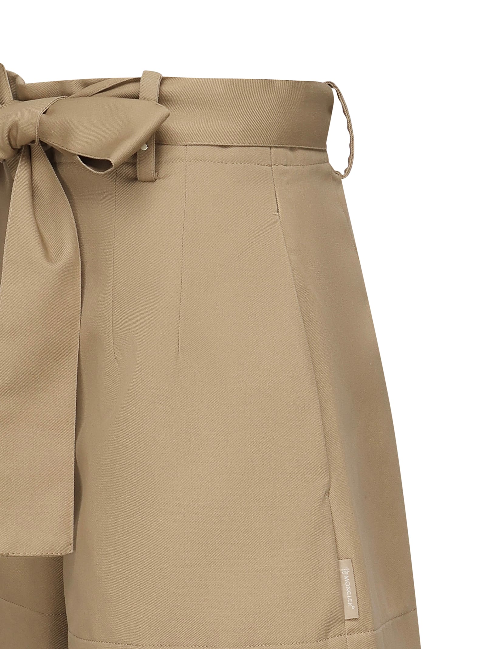 Moncler Cotton Blend Shorts Trousers Beige In Brown