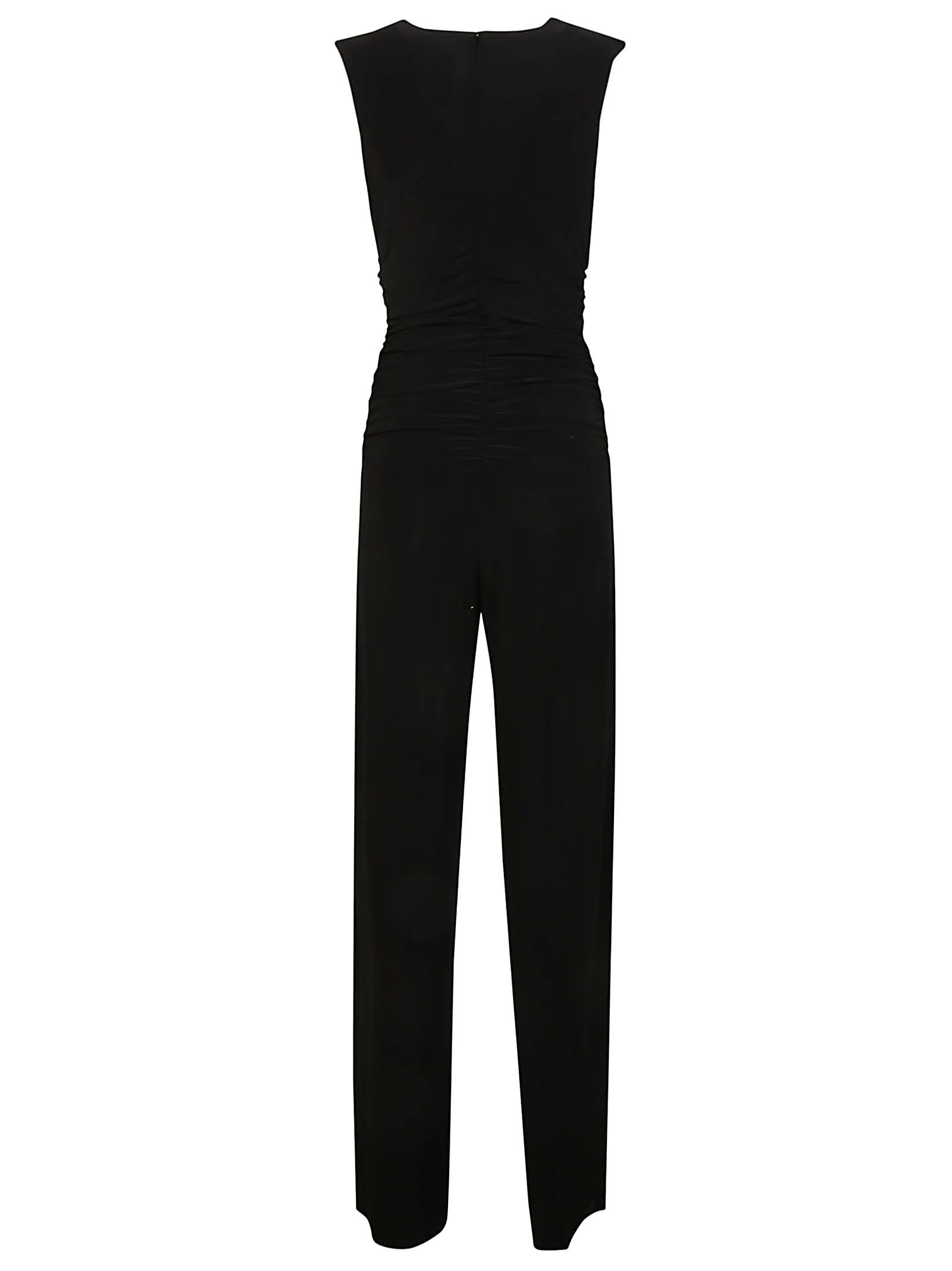 Shop Norma Kamali V Neck Jumpsuit In Black